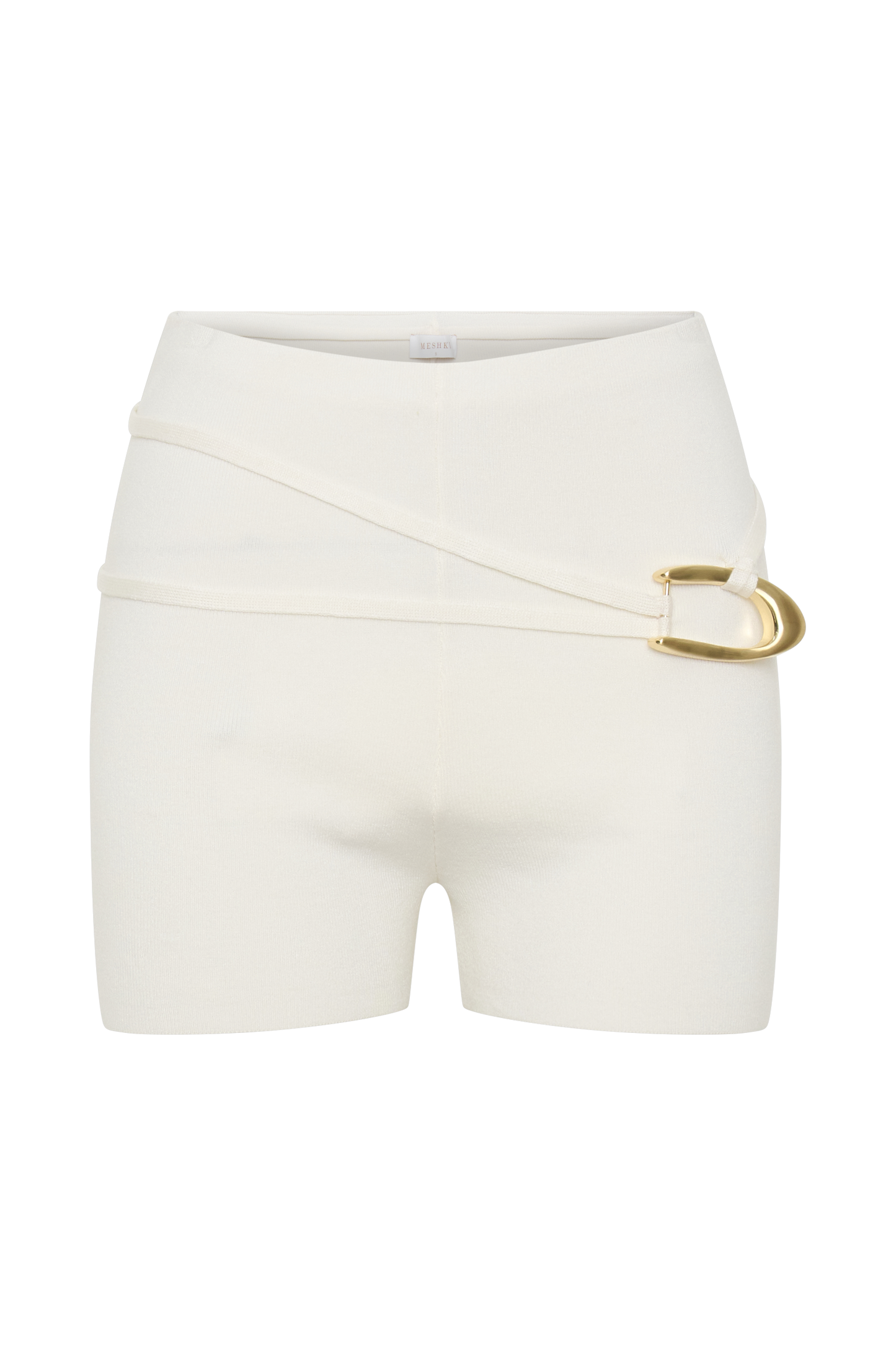 Dimitri Mini Knit Shorts With Belt - Ivory