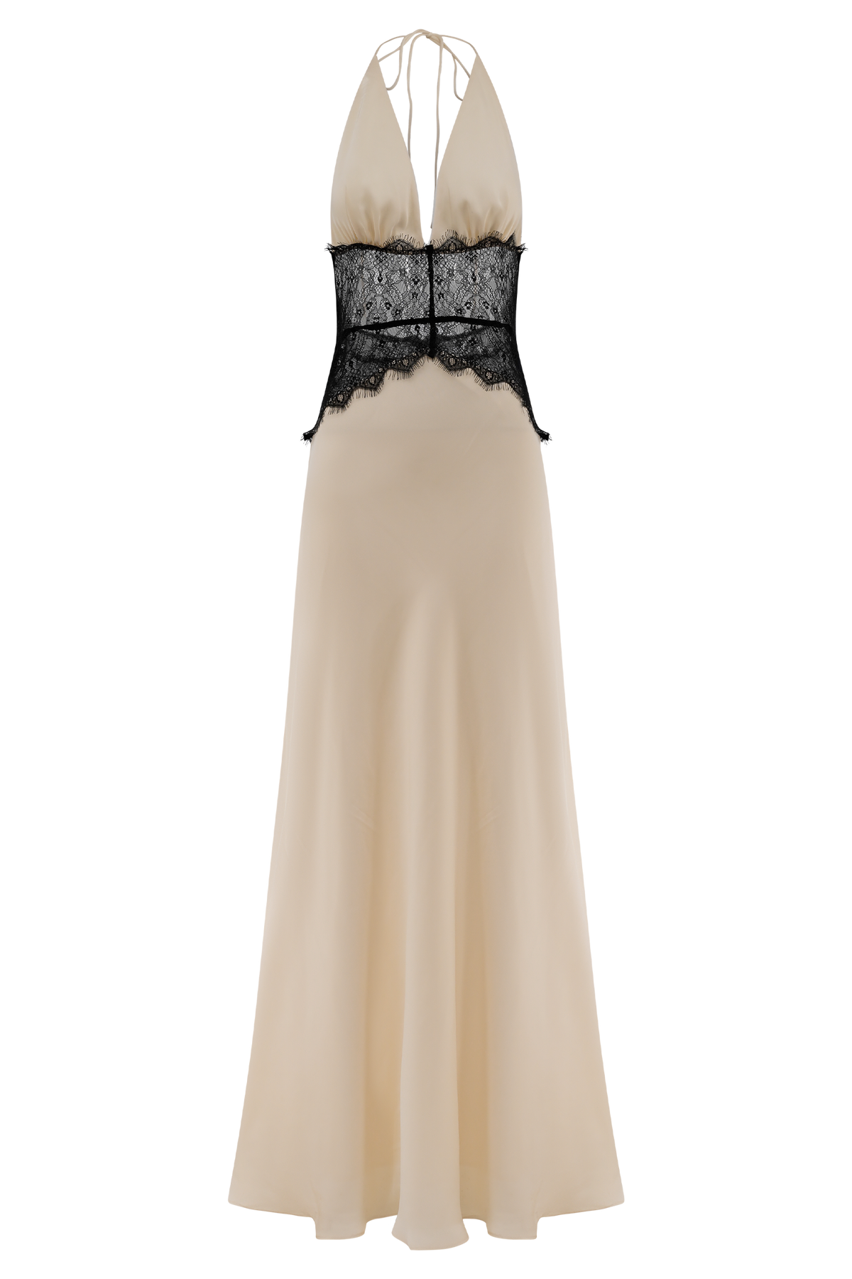 Dinah Lace And Satin Maxi Dress - Black/Ivory #9