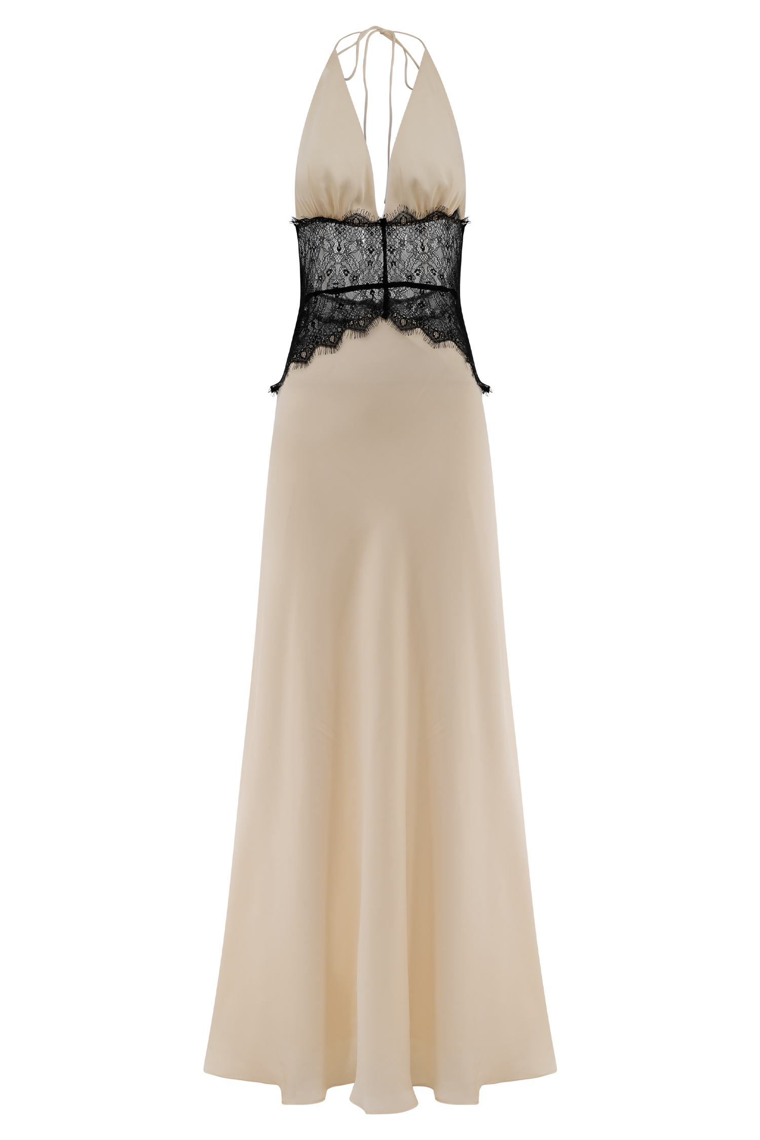 Dinah Lace And Satin Maxi Dress - Black/Ivory #9