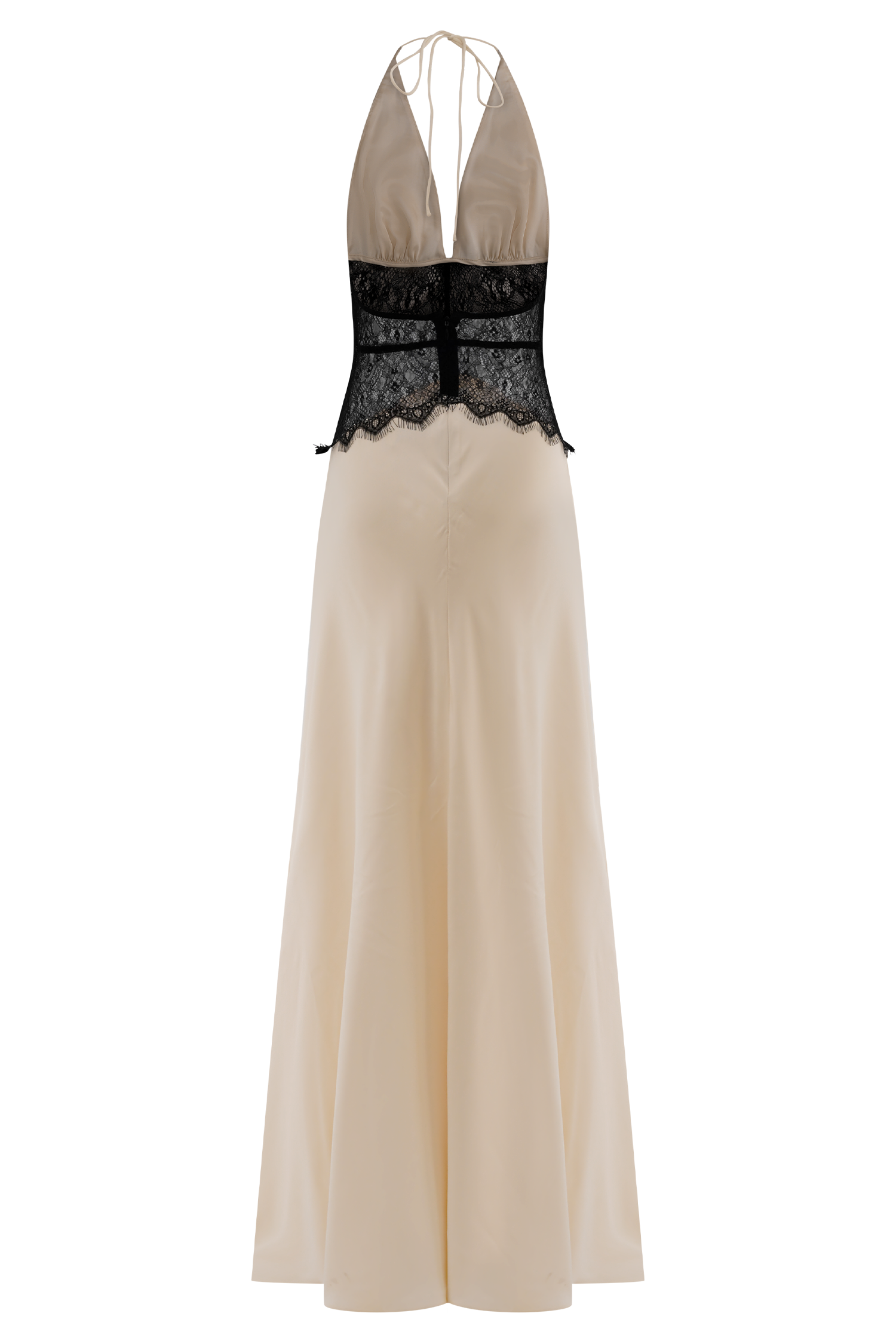 Dinah Lace And Satin Maxi Dress - Black/Ivory #8