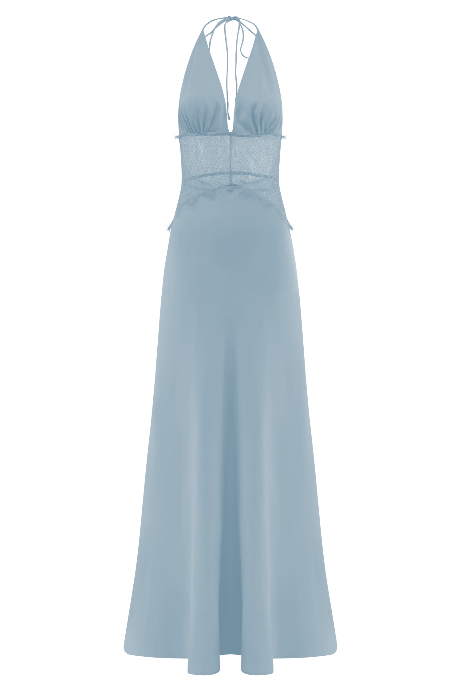 Dinah Lace And Satin Maxi Dress - Cornflower Blue #7