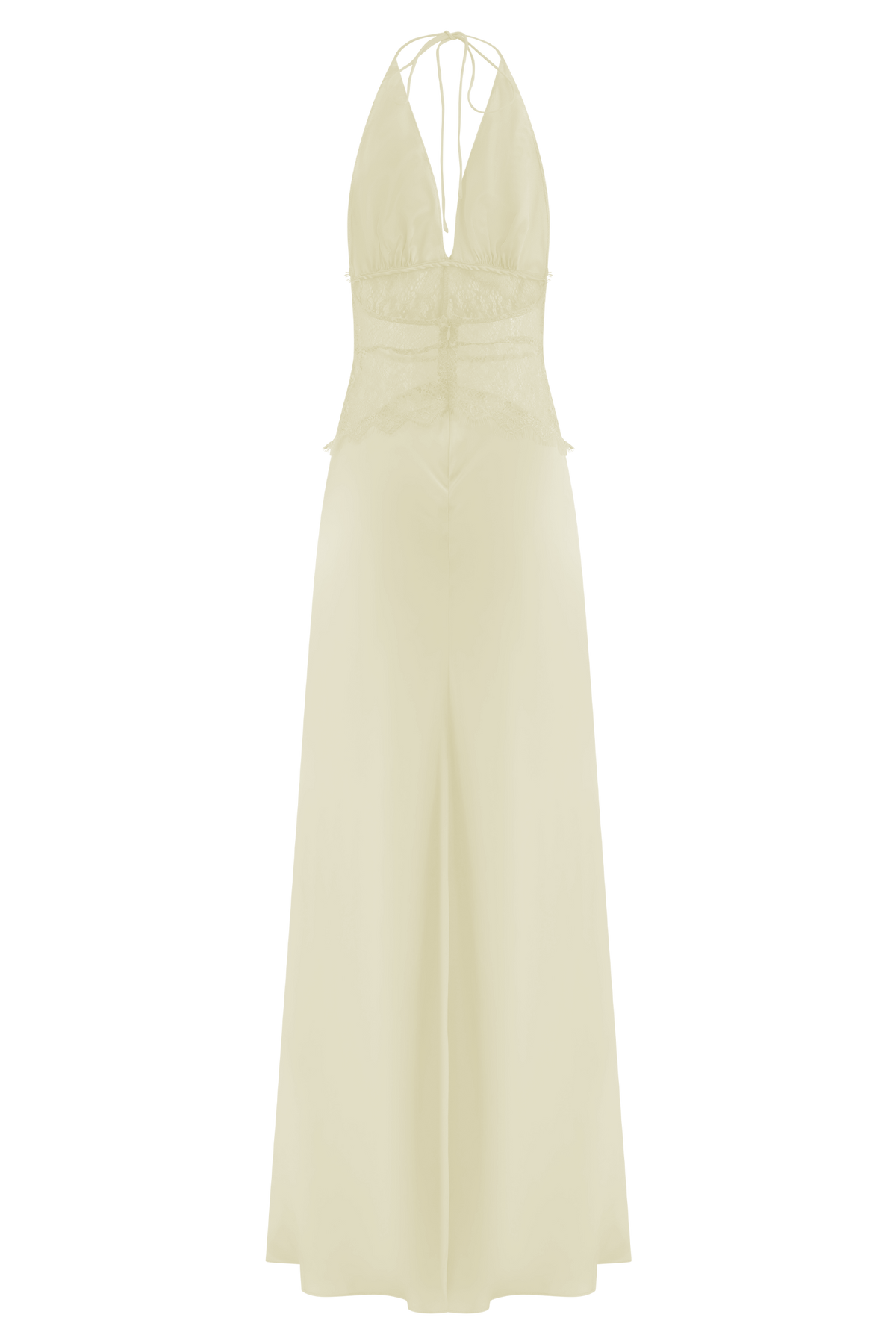 Dinah Lace And Satin Maxi Dress - Lemon #7