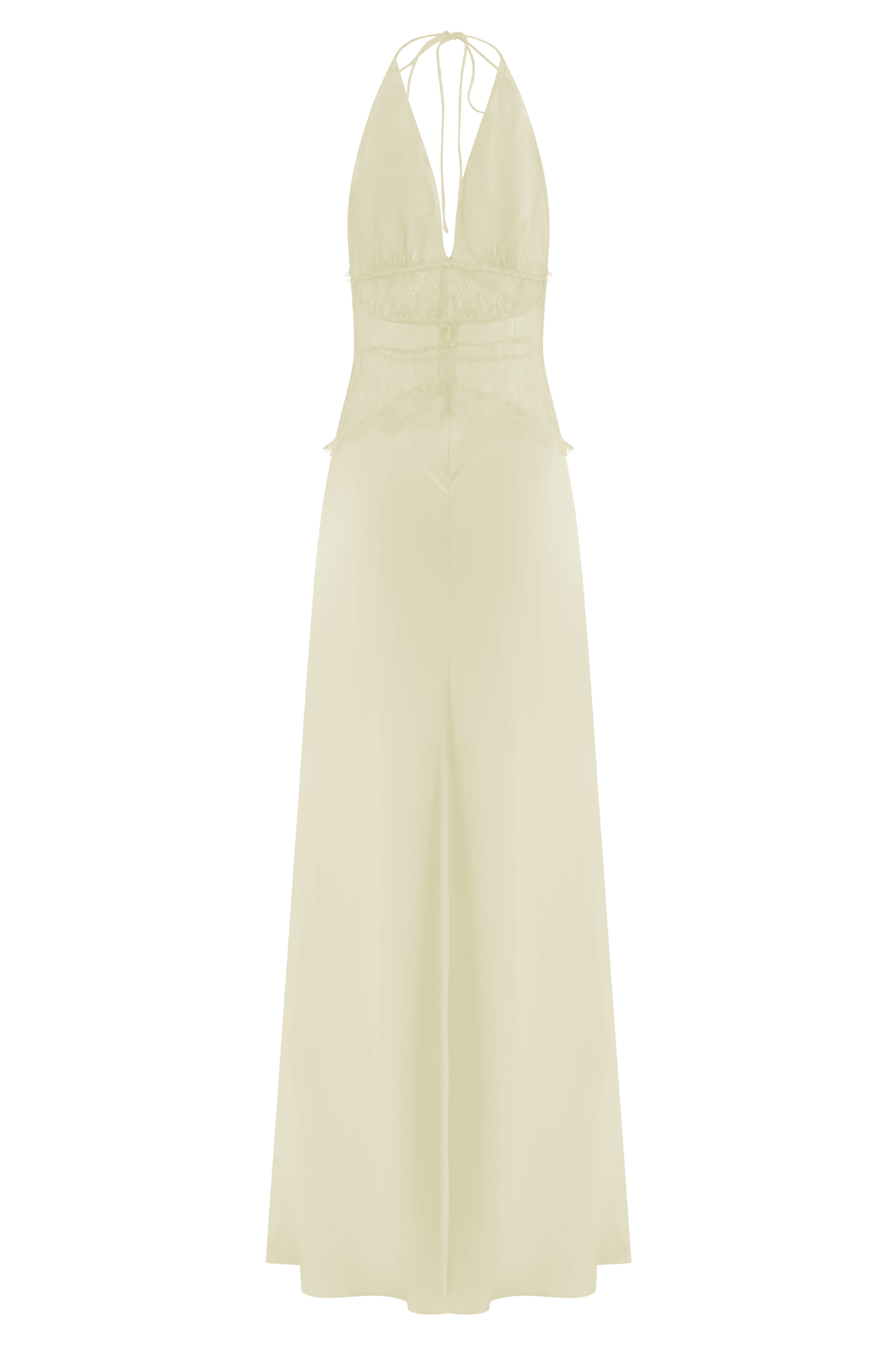 Dinah Lace And Satin Maxi Dress - Lemon #7