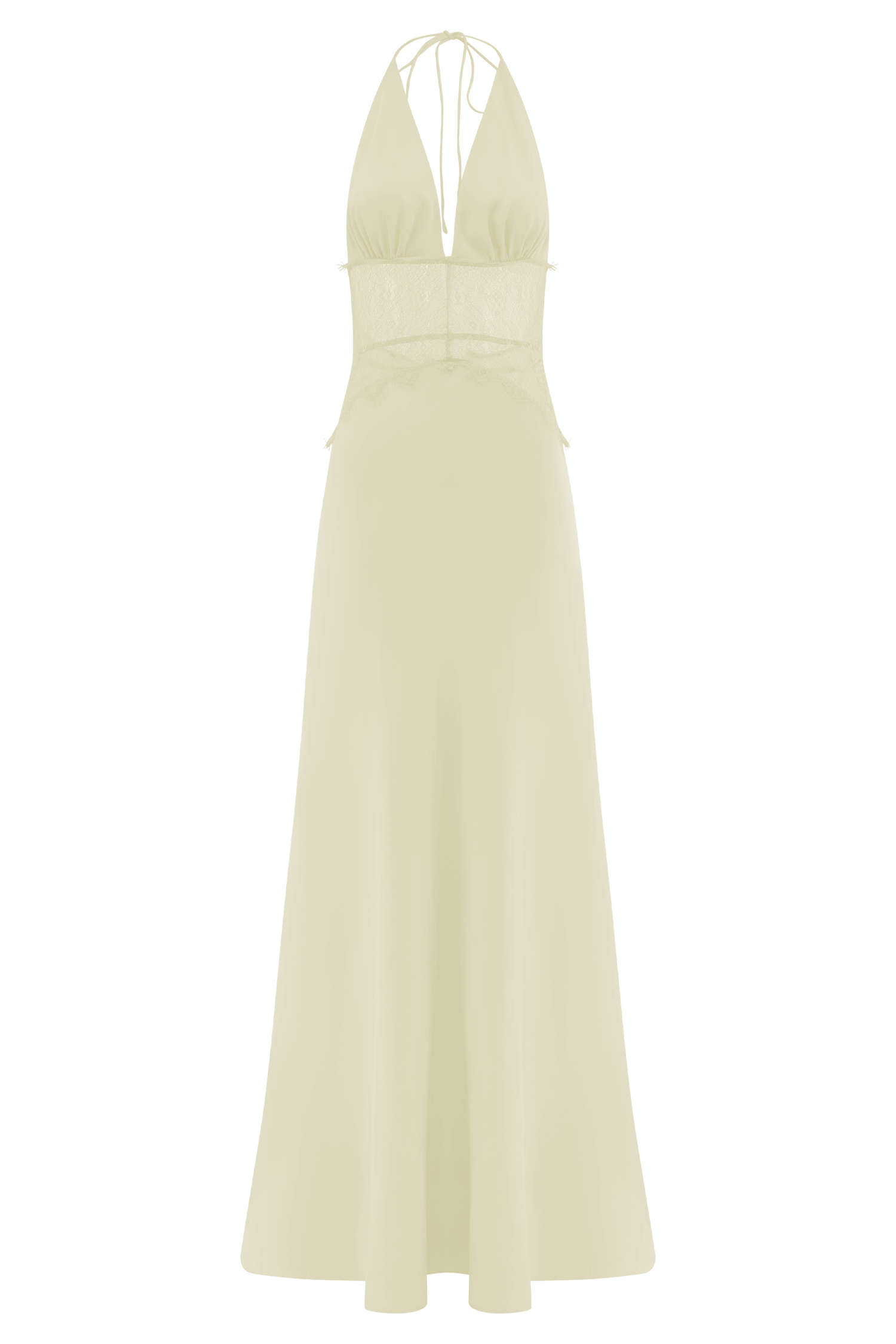 Dinah Lace And Satin Maxi Dress - Lemon #6