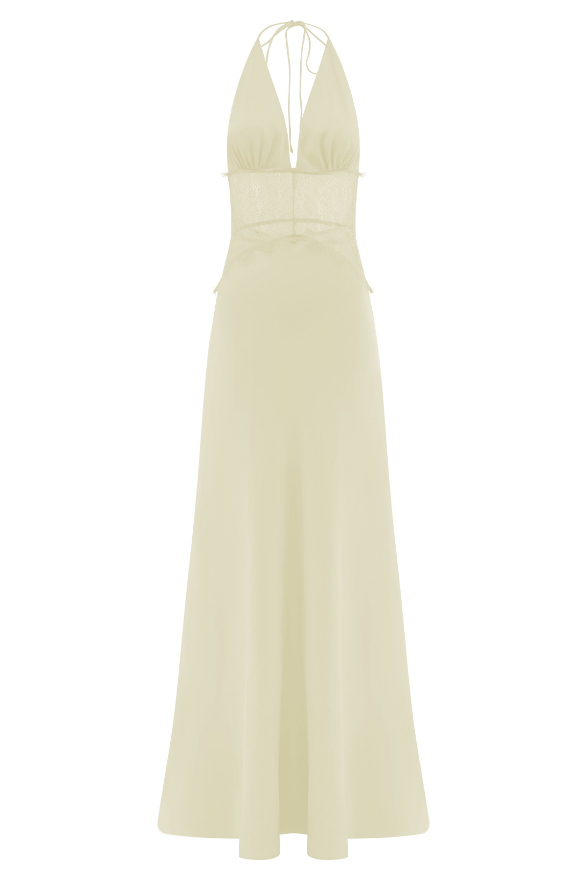 Dinah Lace And Satin Maxi Dress - Lemon #6