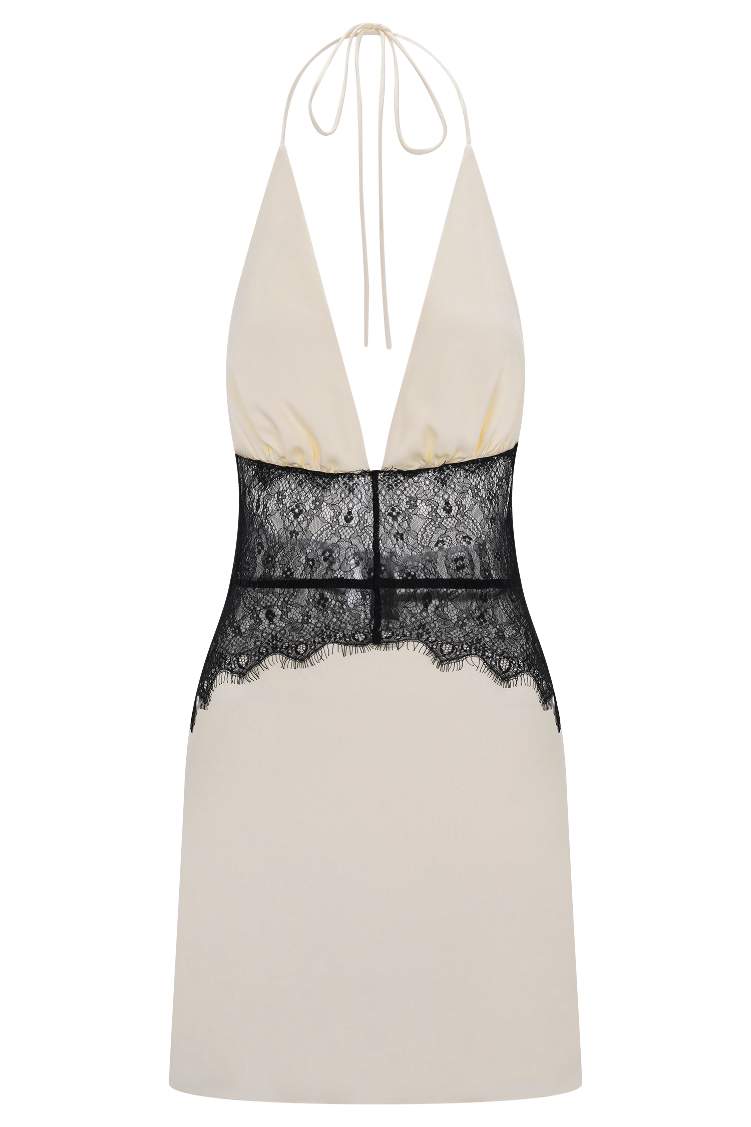 Dinah Lace And Satin Mini Dress - Black/Ivory #7