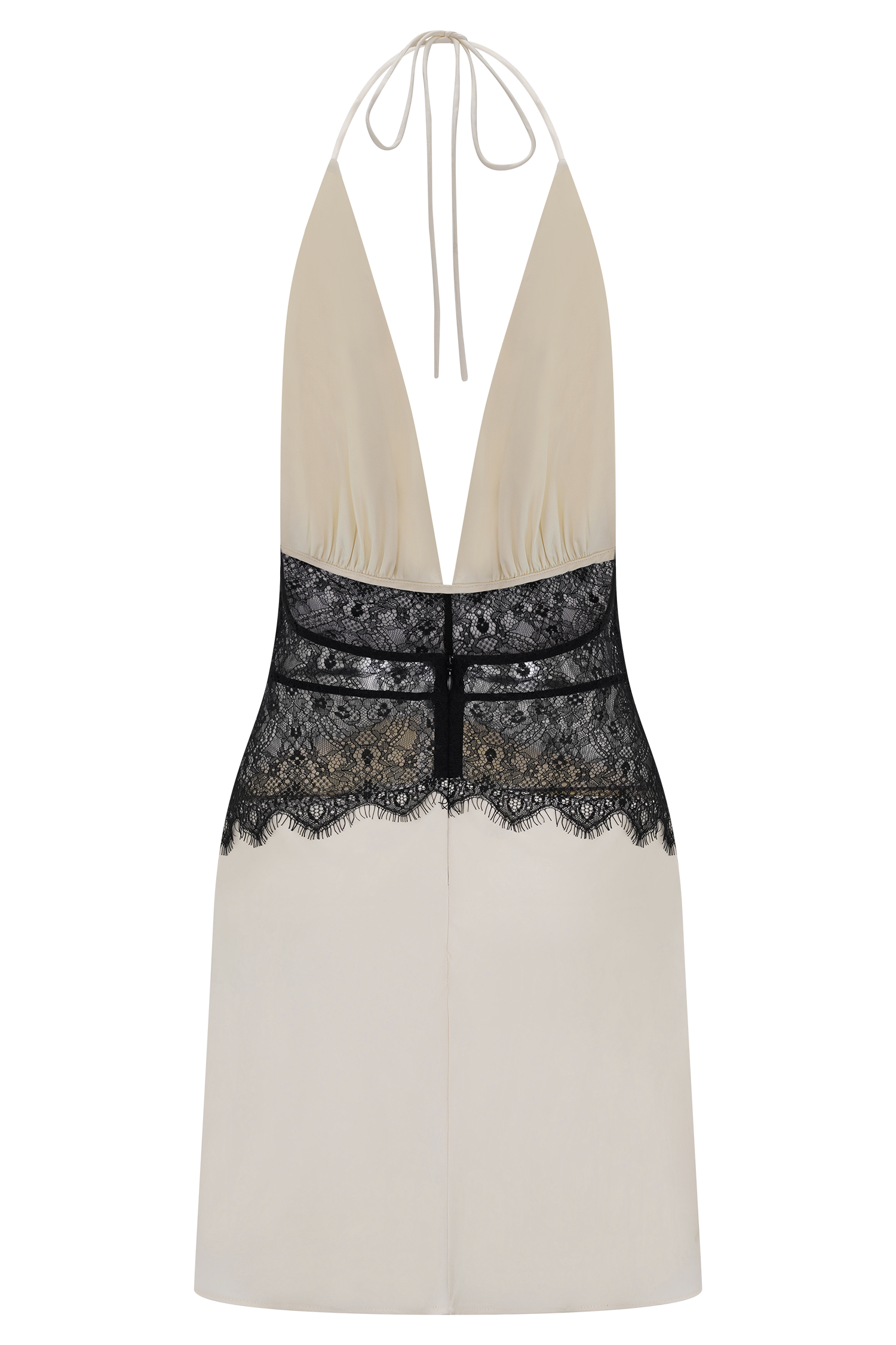 Dinah Lace And Satin Mini Dress - Black/Ivory #7