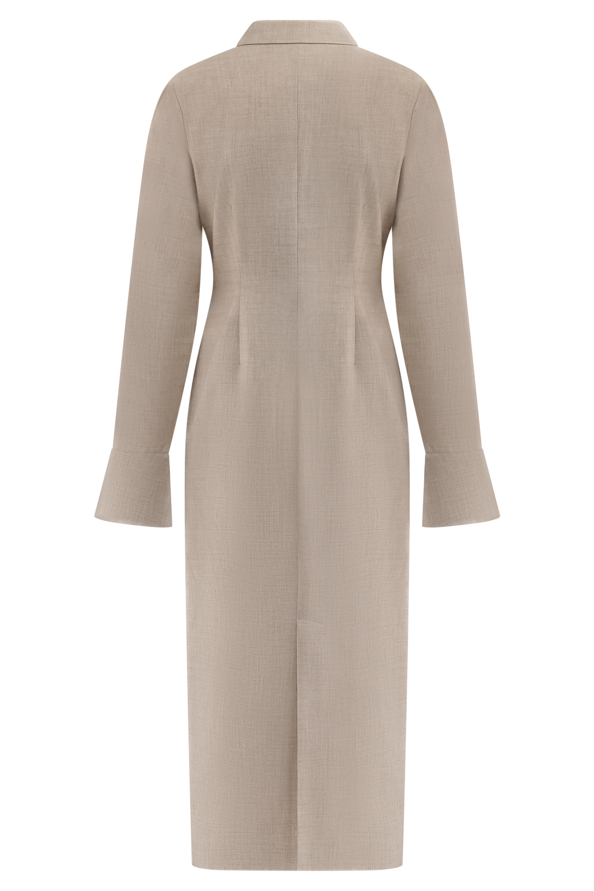 Dorian Fitted Shirt Midi Dress - Wheat Marle #6