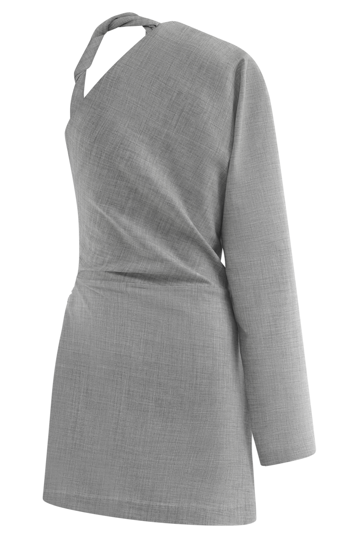 Dorian Twist Shoulder Mini Dress - Charcoal Marle #8