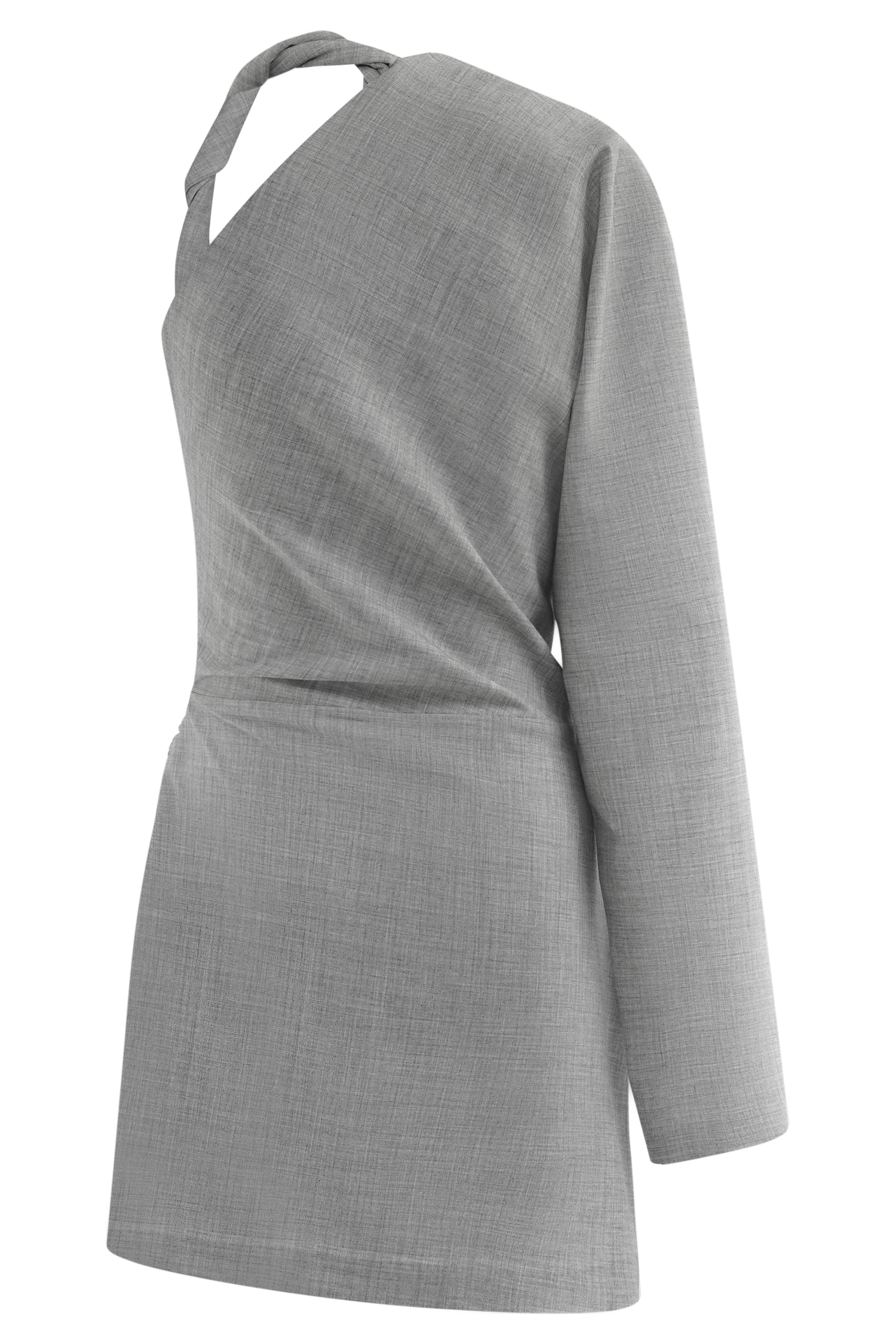 Dorian Twist Shoulder Mini Dress - Charcoal Marle #8