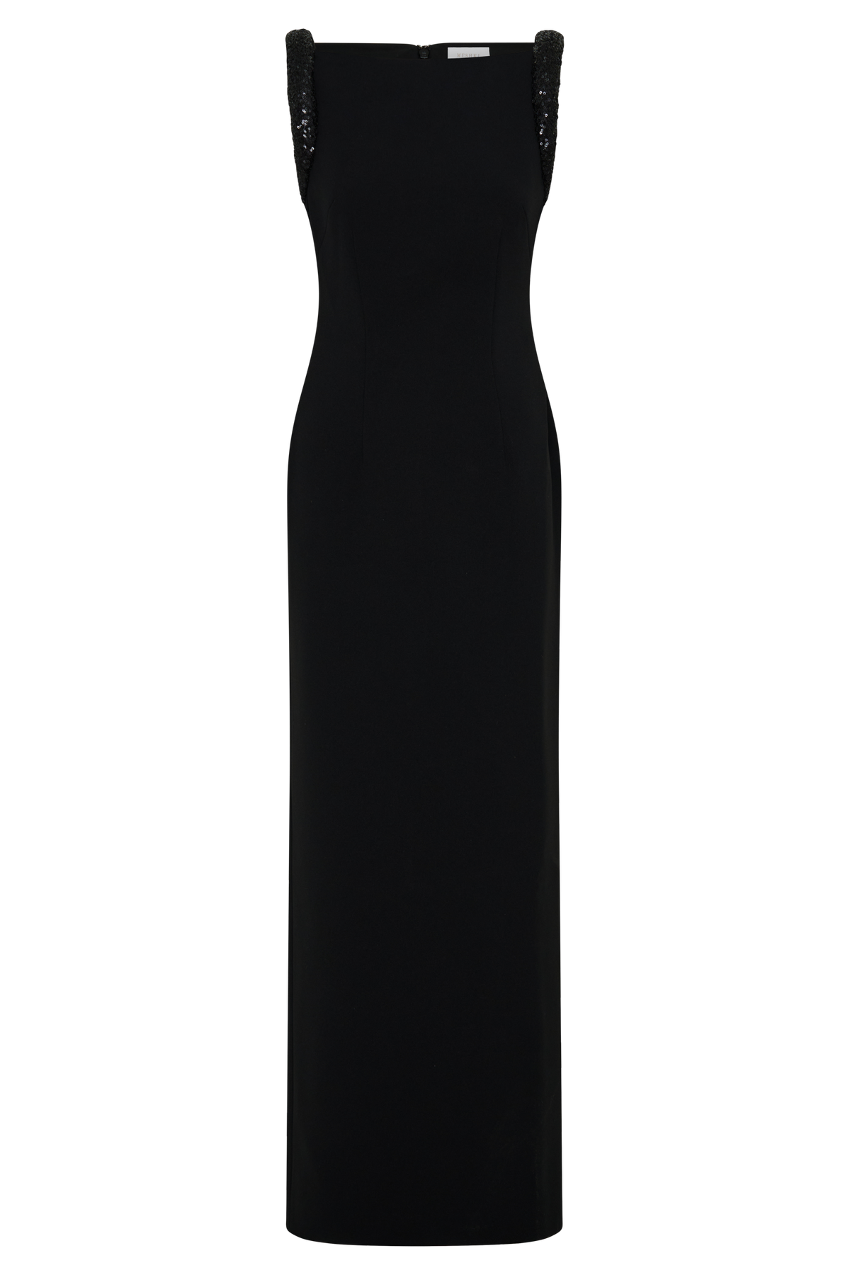 Elsie Crepe Maxi Dress With Beaded Straps - Black #9