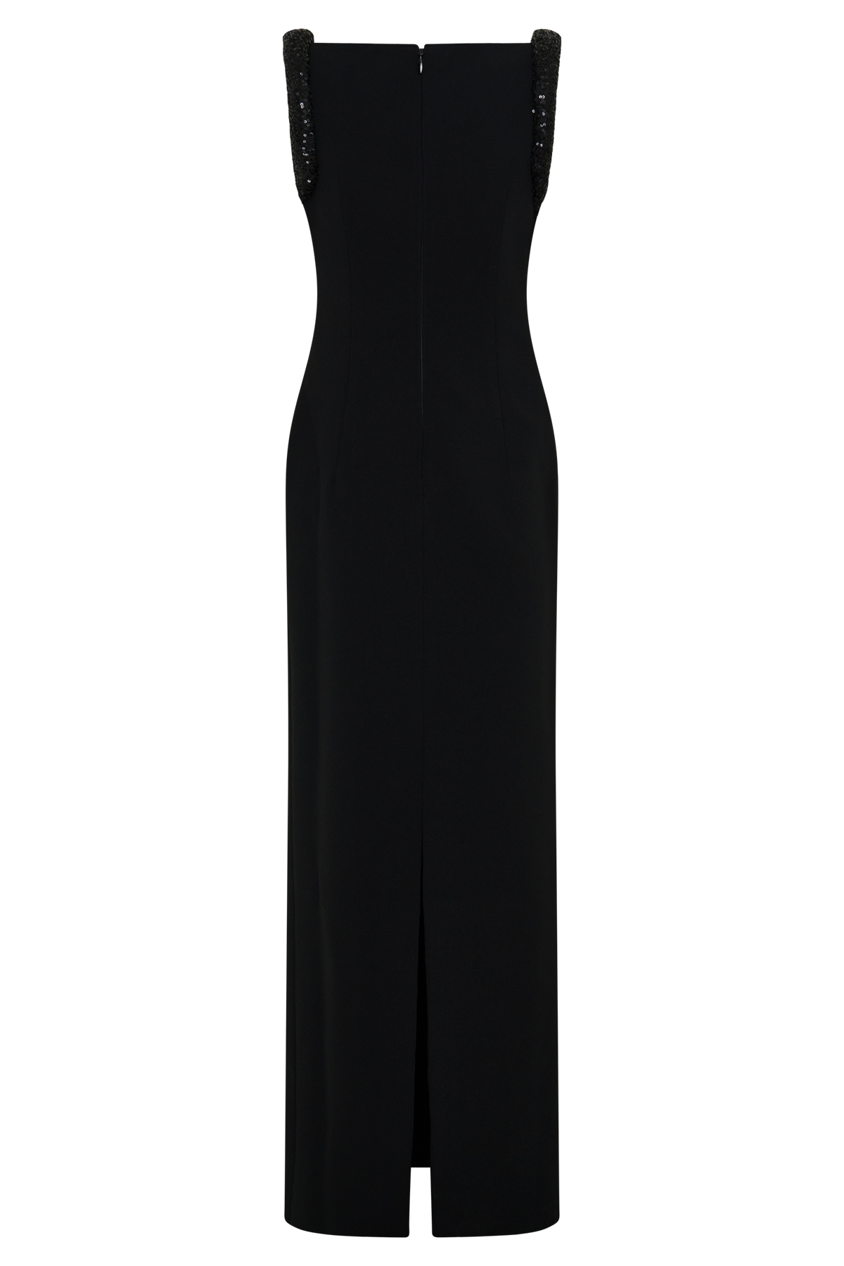 Elsie Crepe Maxi Dress With Beaded Straps - Black #8