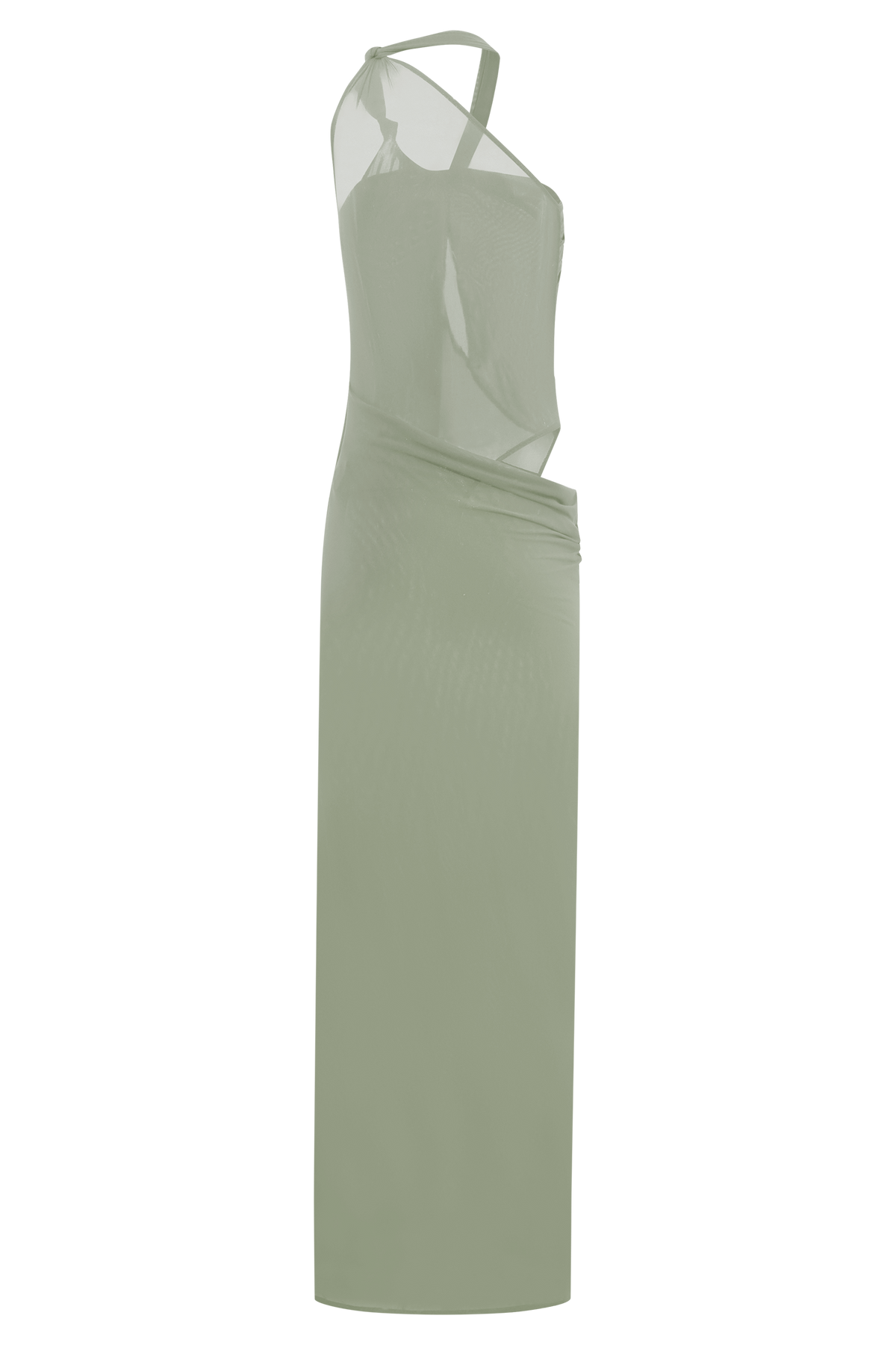 Edwina Knotted Mesh Maxi Dress - Sage #8