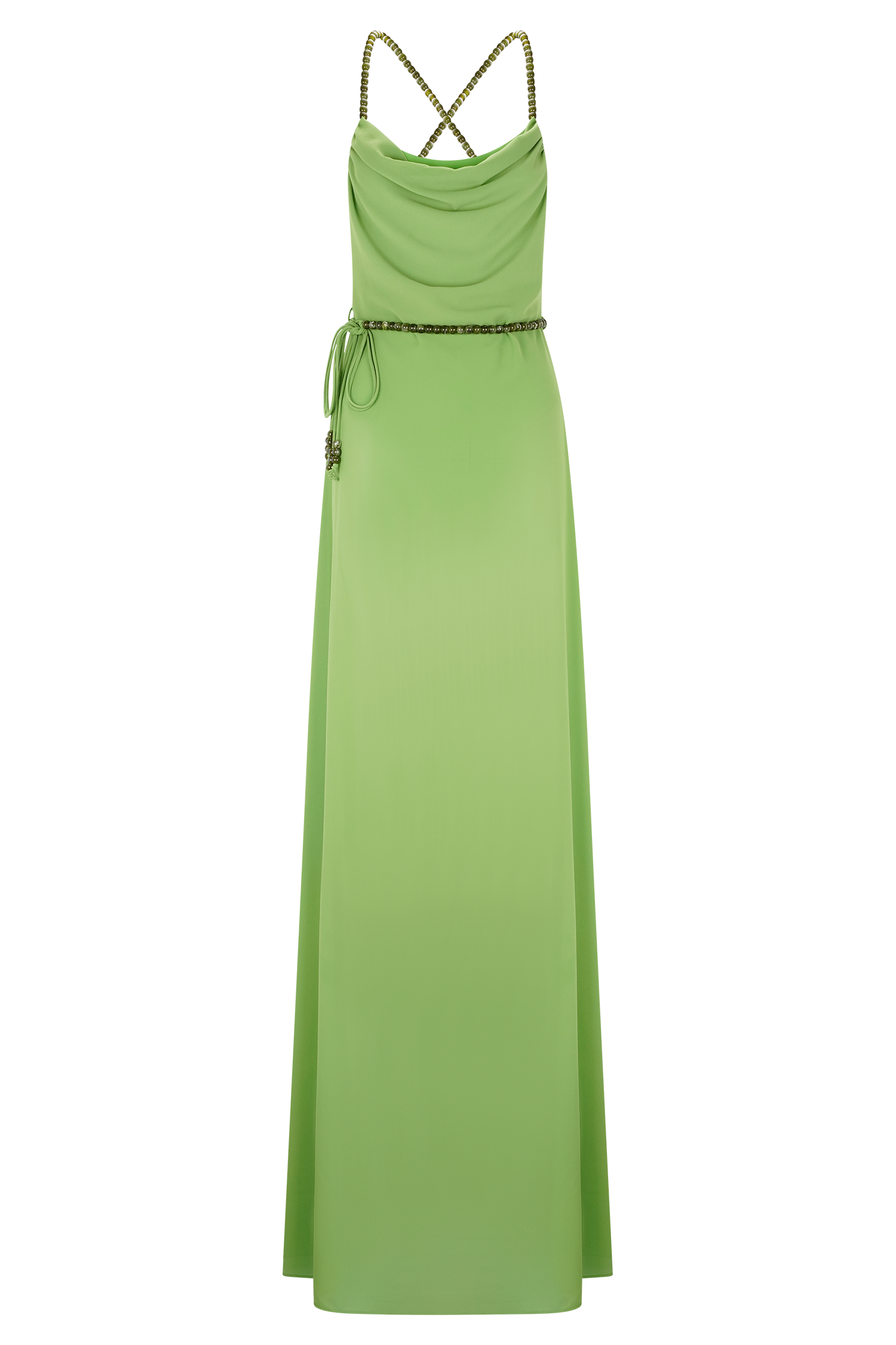 Elaine Chiffon Beaded Maxi Dress - Green #7
