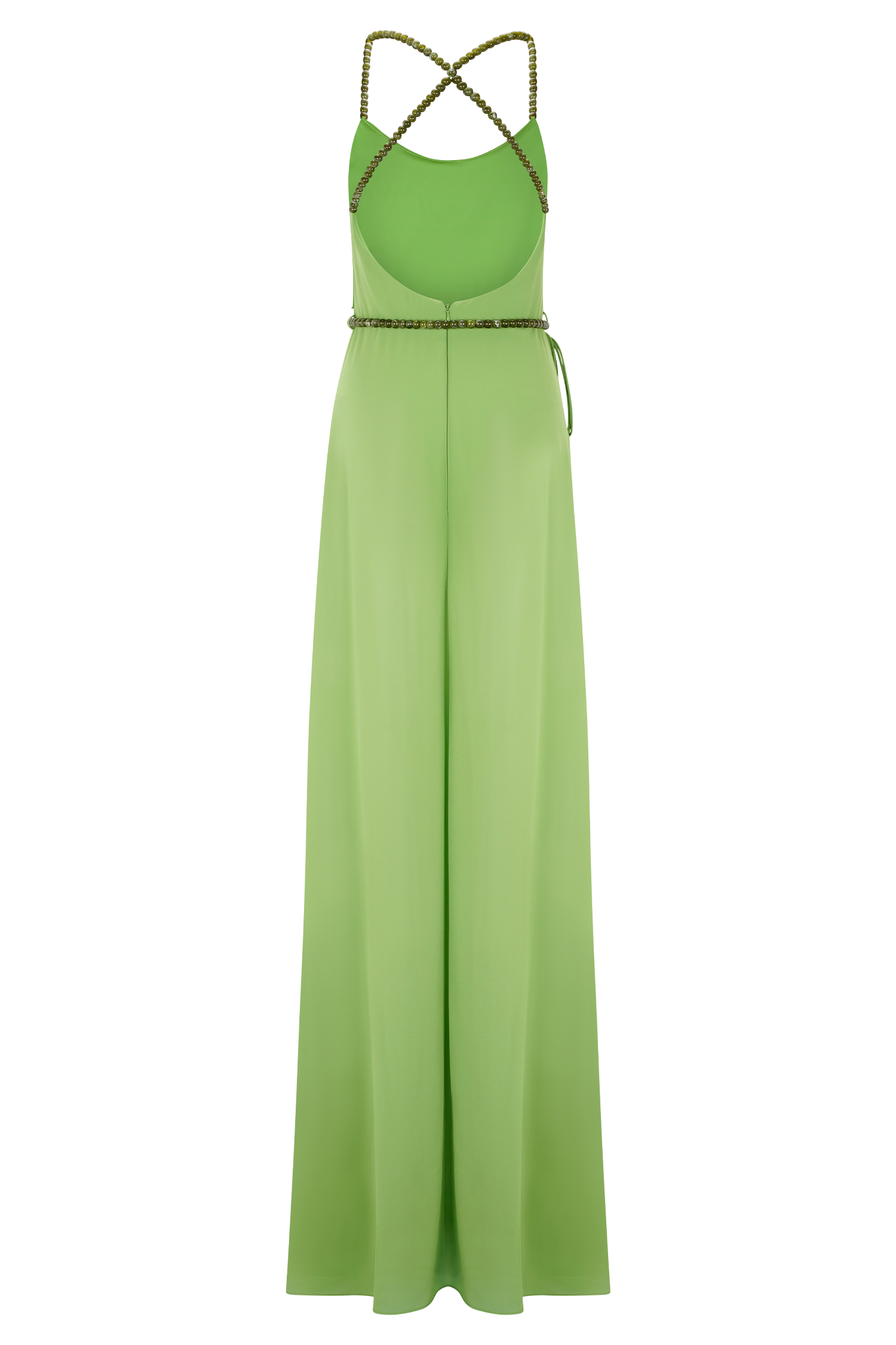 Elaine Chiffon Beaded Maxi Dress - Green #6