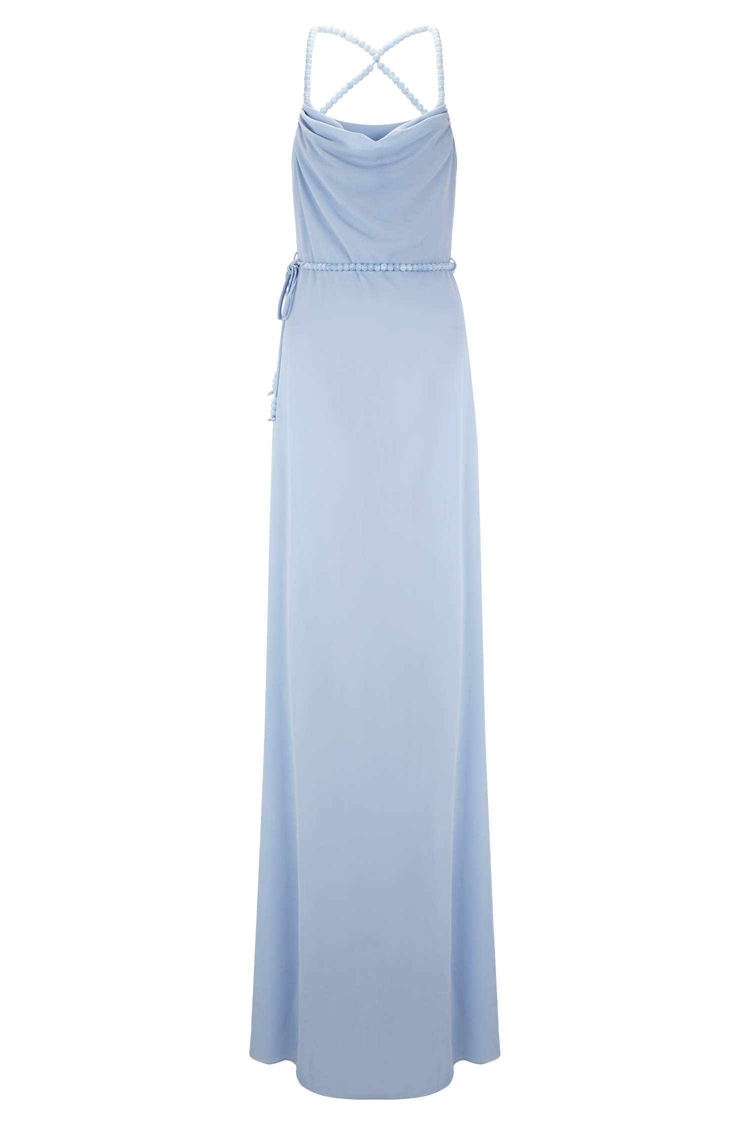 Elaine Chiffon Beaded Maxi Dress - Sky Blue #10