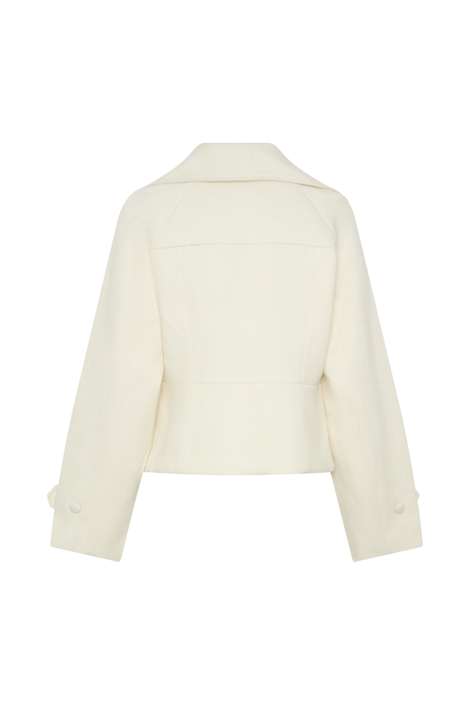 Elara Cropped Collared Jacket - Ivory #9