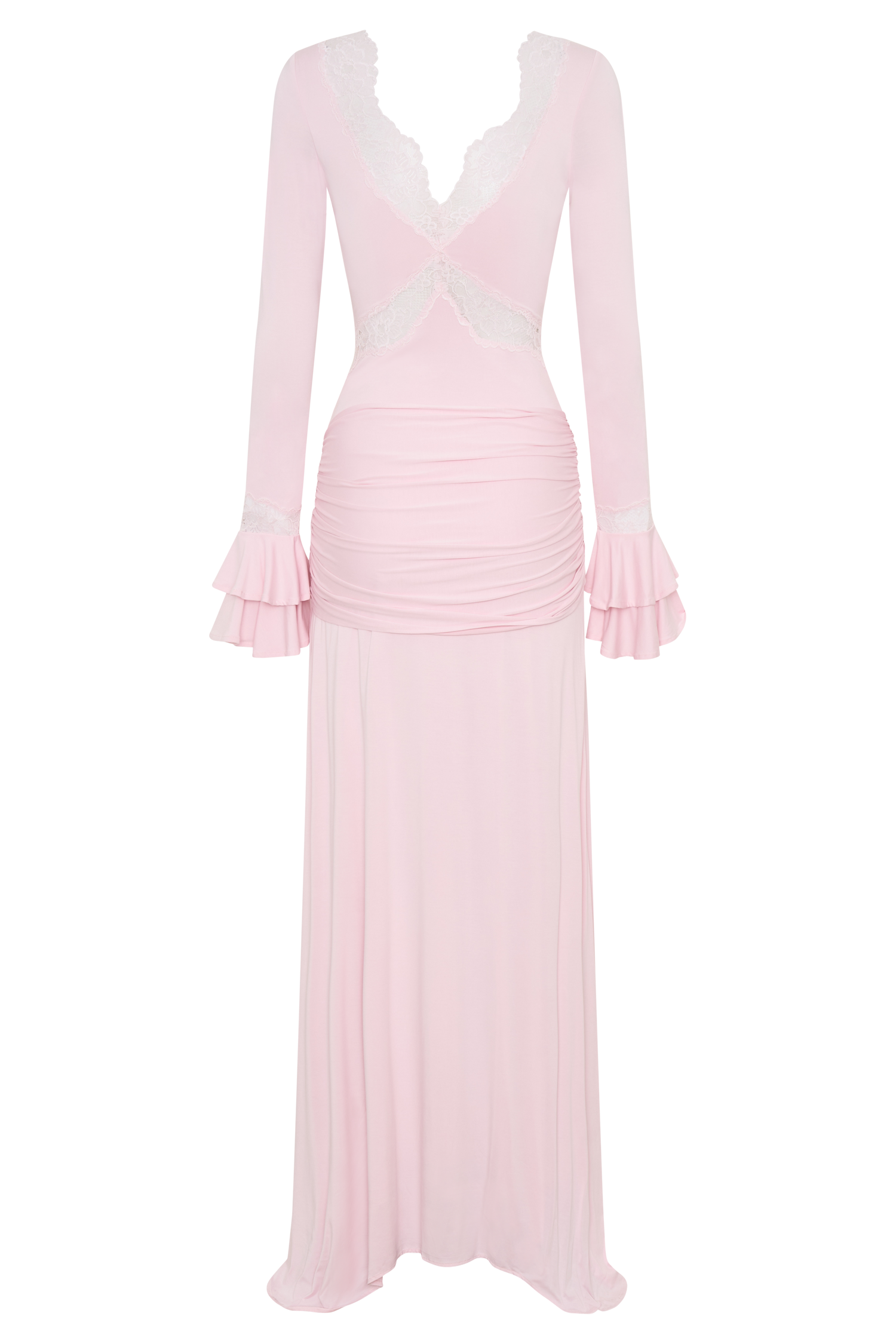 Electra Slinky Lace Maxi Dress - Ballet Pink #8