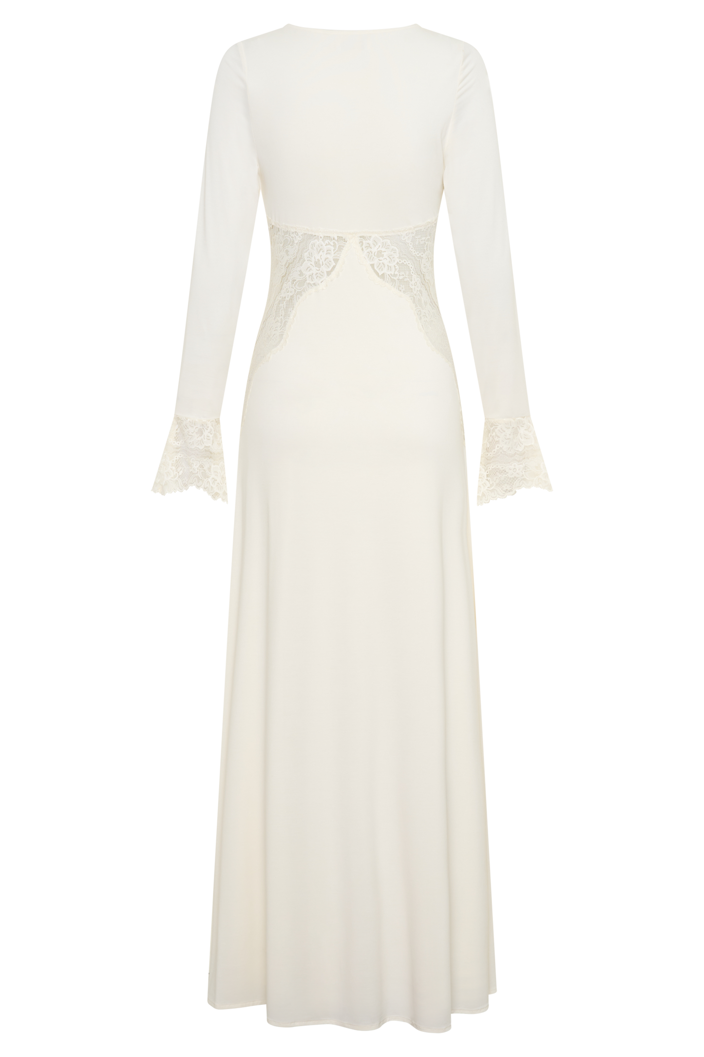Elethea Lace Slinky Maxi Dress - Ivory