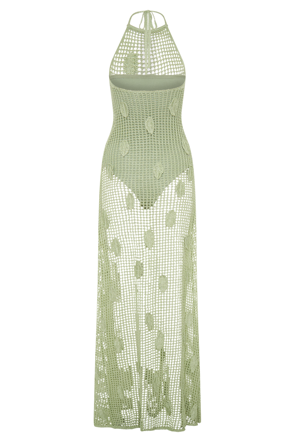 Elfie Crochet Halter Maxi Dress - Pastel Green #7