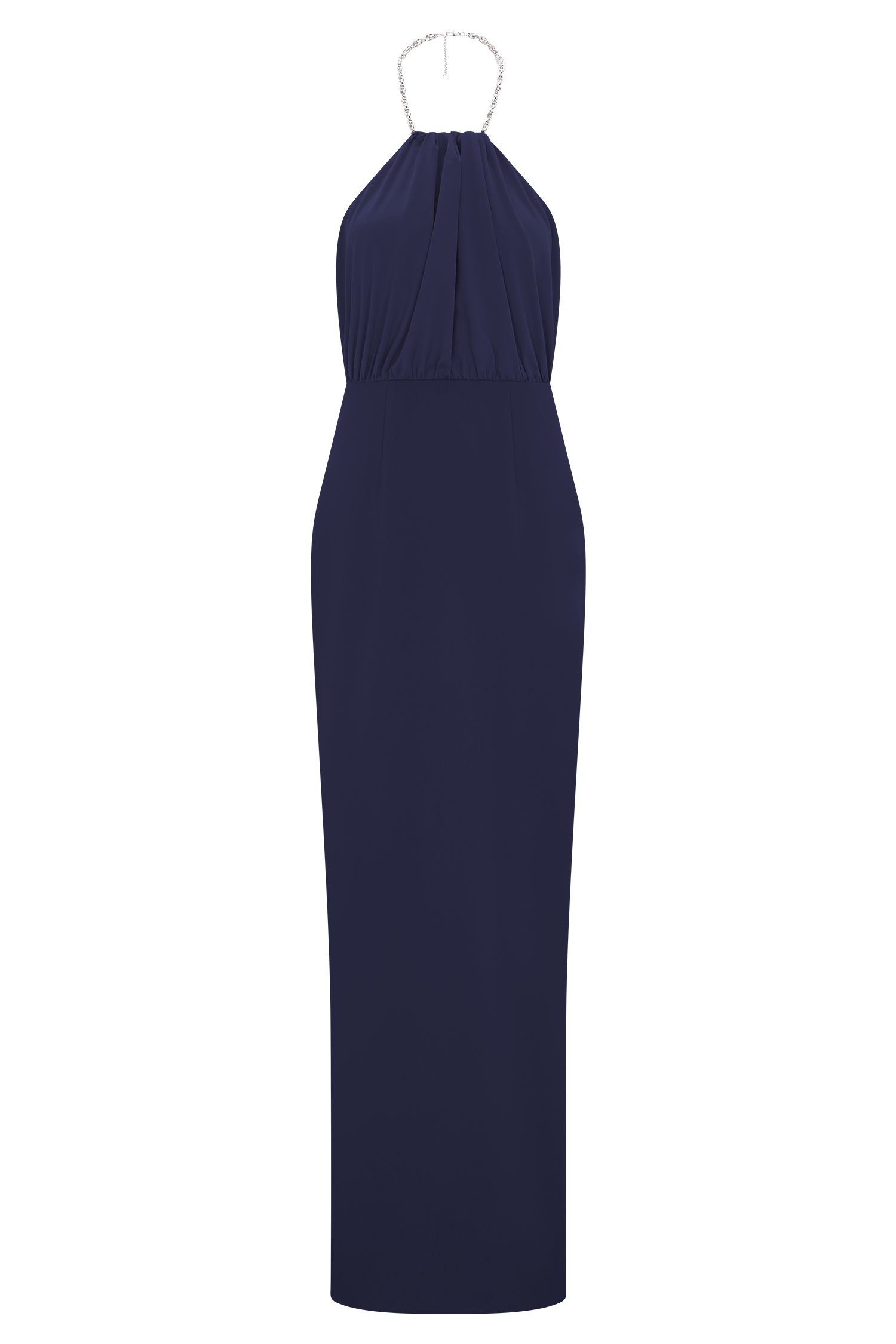 Elina Satin Necklace Maxi Dress - Navy #7