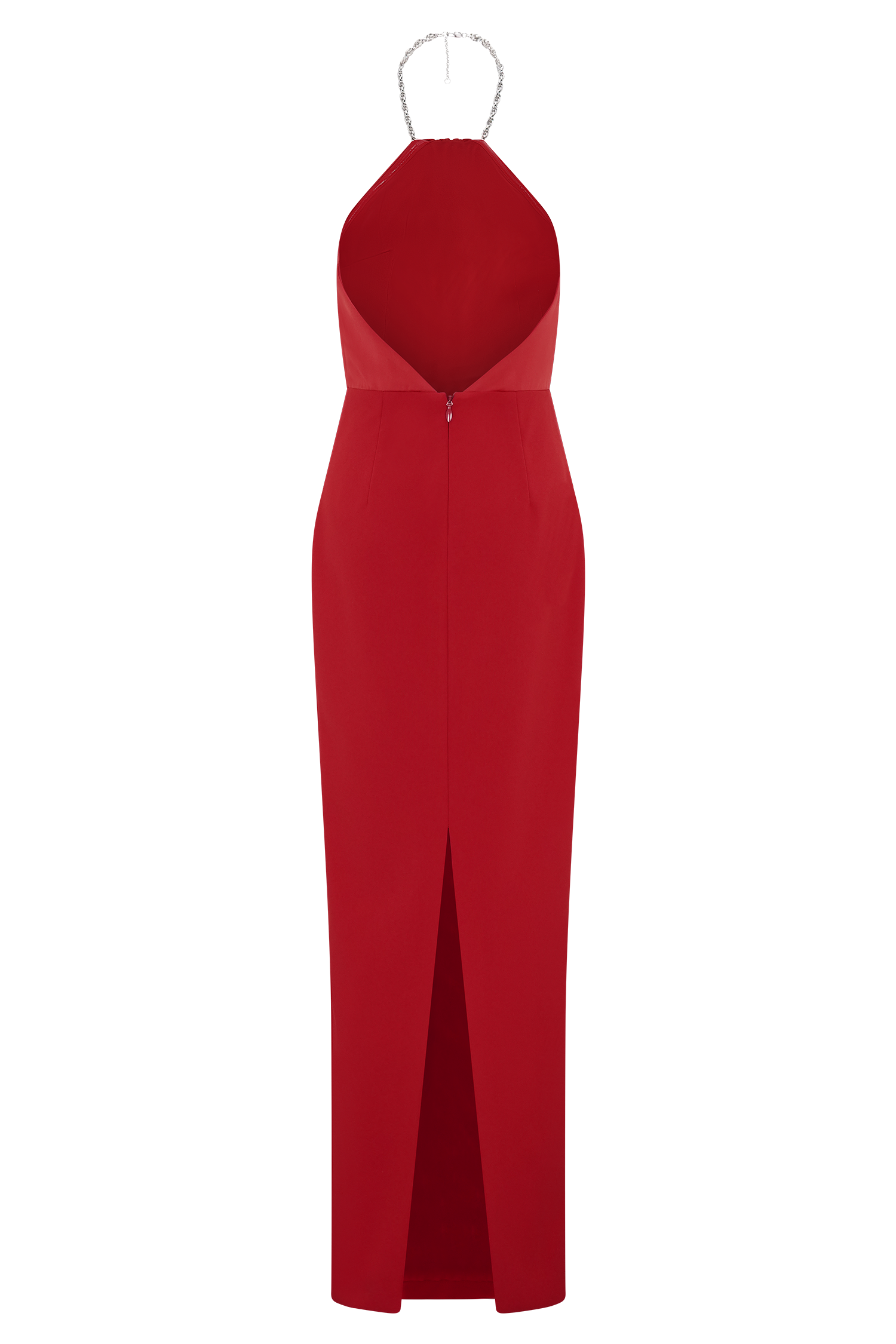 Elina Satin Necklace Maxi Dress - Red #6