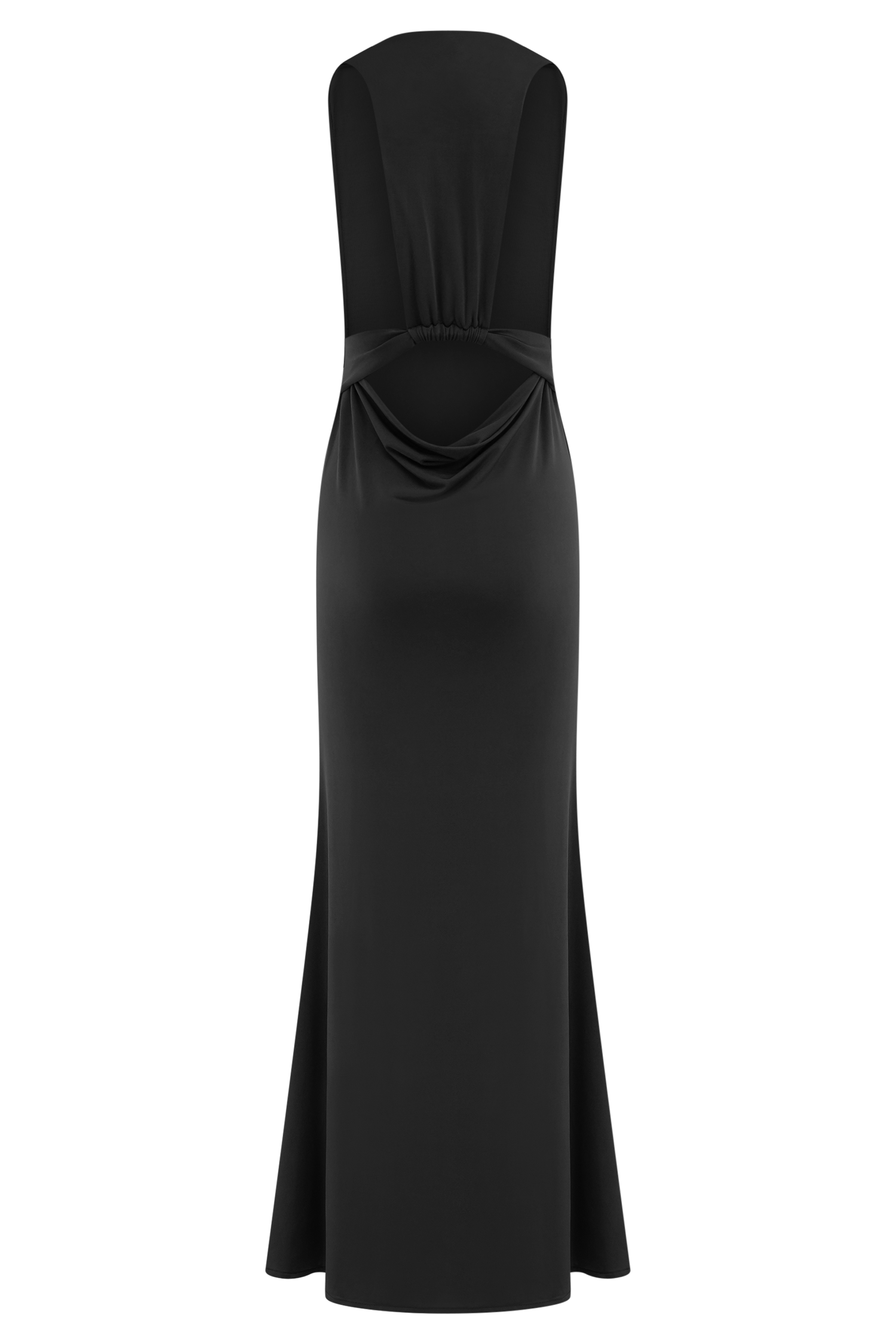 Elke Slinky V Neck Maxi Dress - Black #7