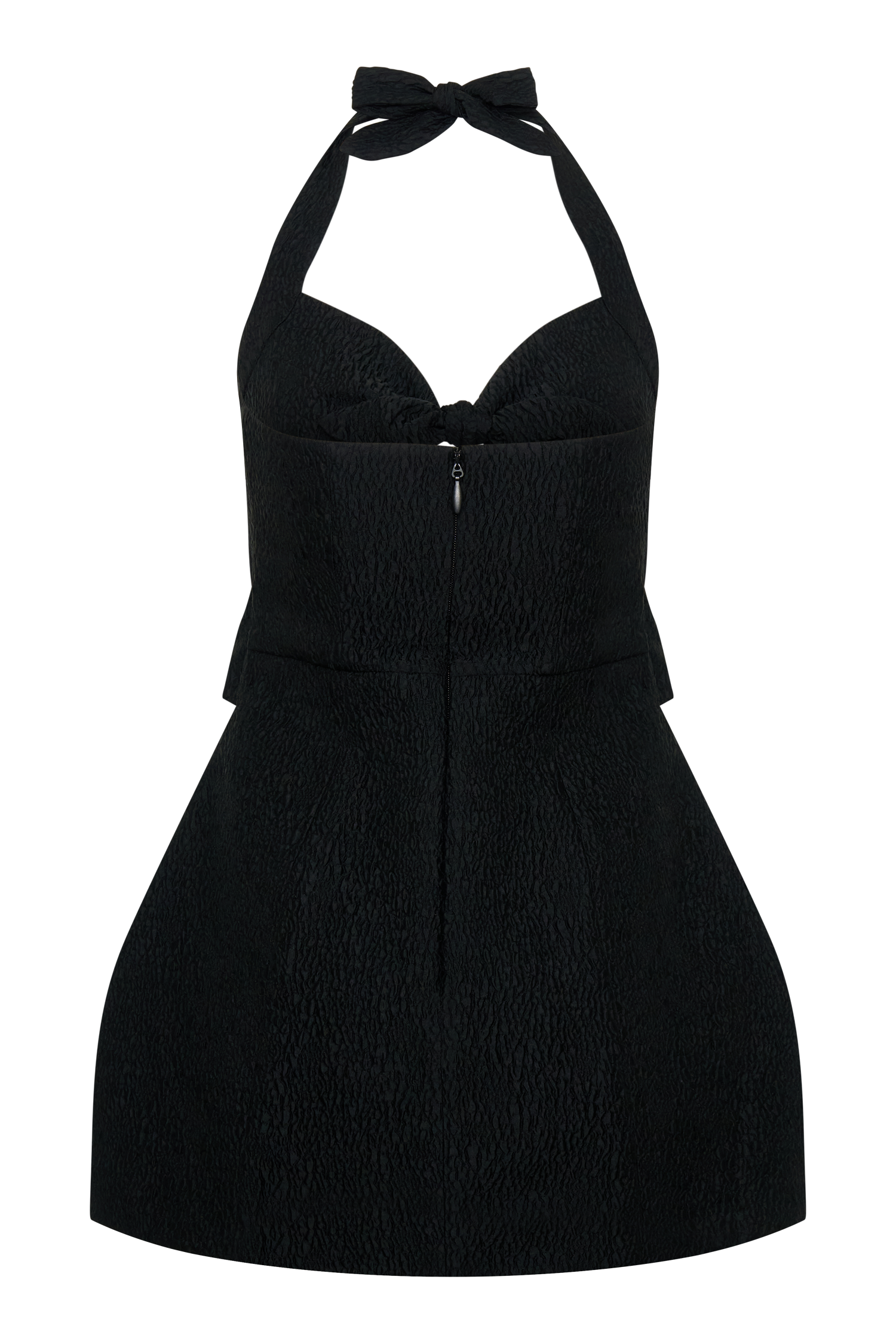 Ella Bow Detail Halter Mini Dress - Black #6