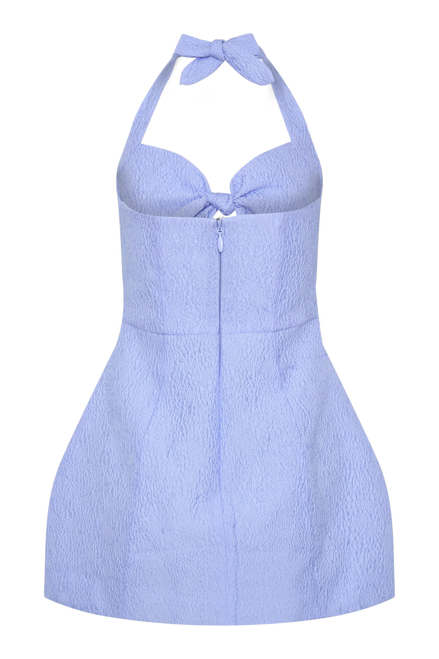 Ella Bow Detail Halter Mini Dress - Periwinkle Blue #6