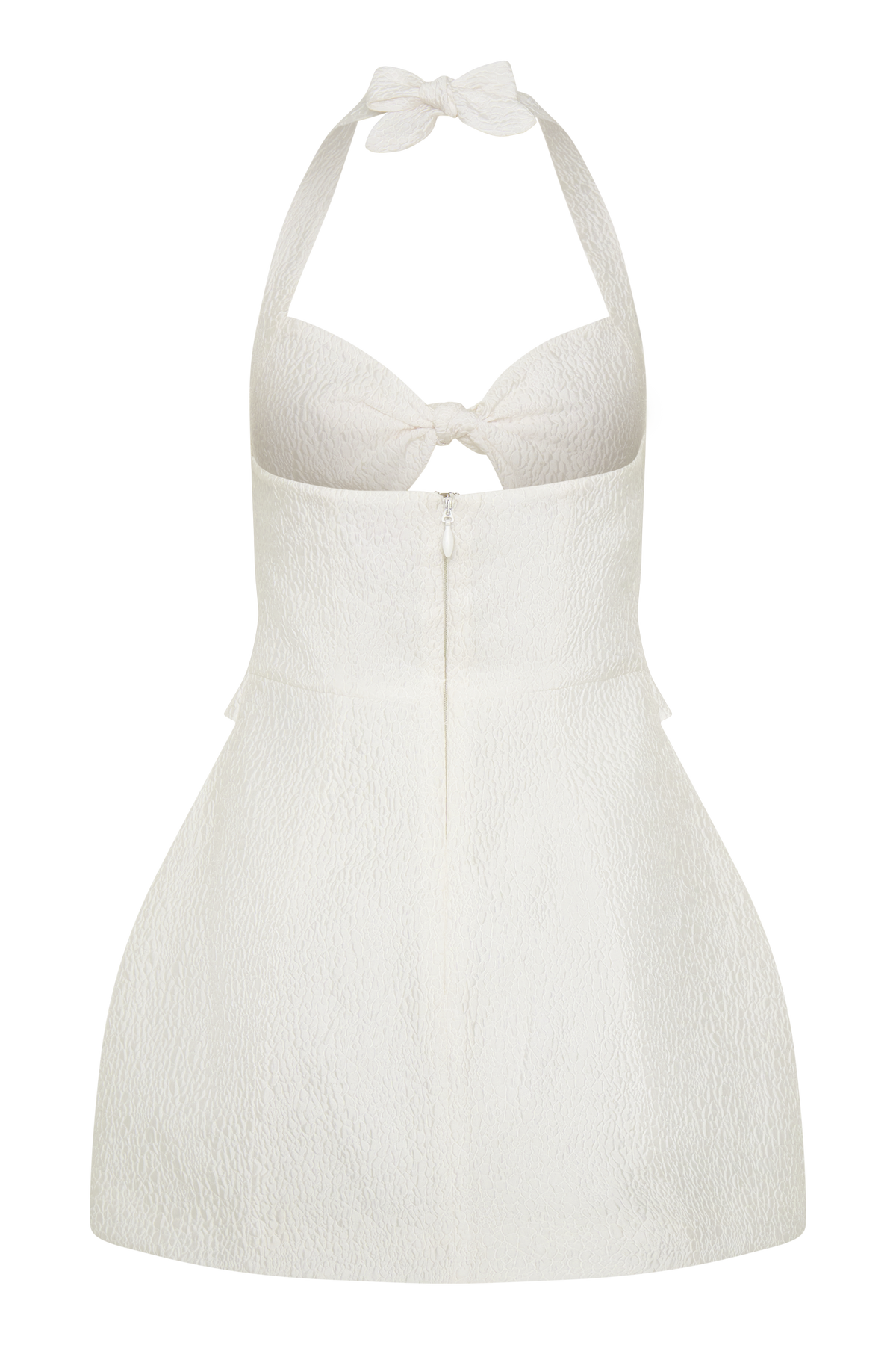 Ella Bow Detail Halter Mini Dress - White #10