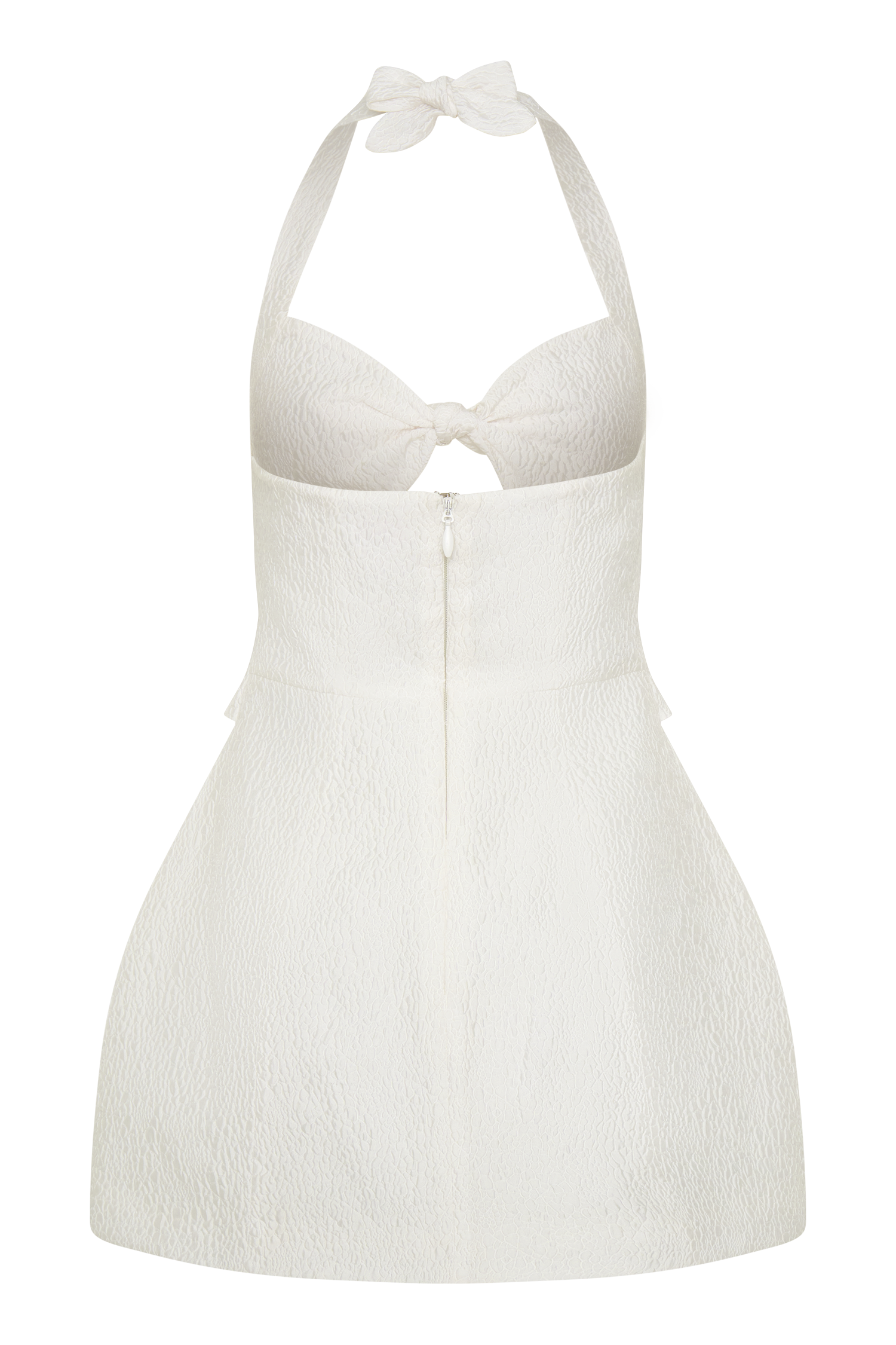 Ella Bow Detail Halter Mini Dress - White #10