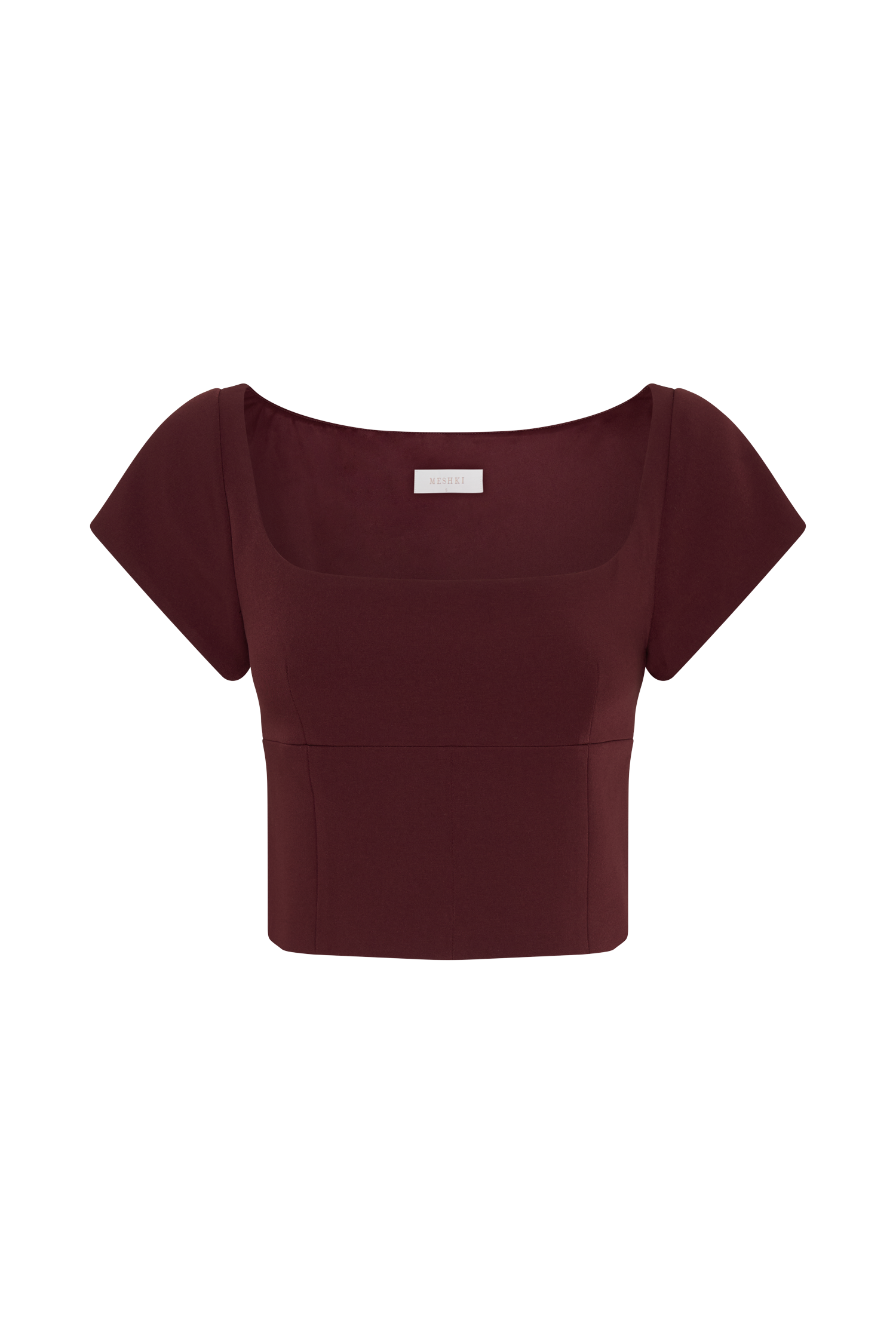 Ellis Cap Sleeve Longline Suiting Top - Mahogany #8