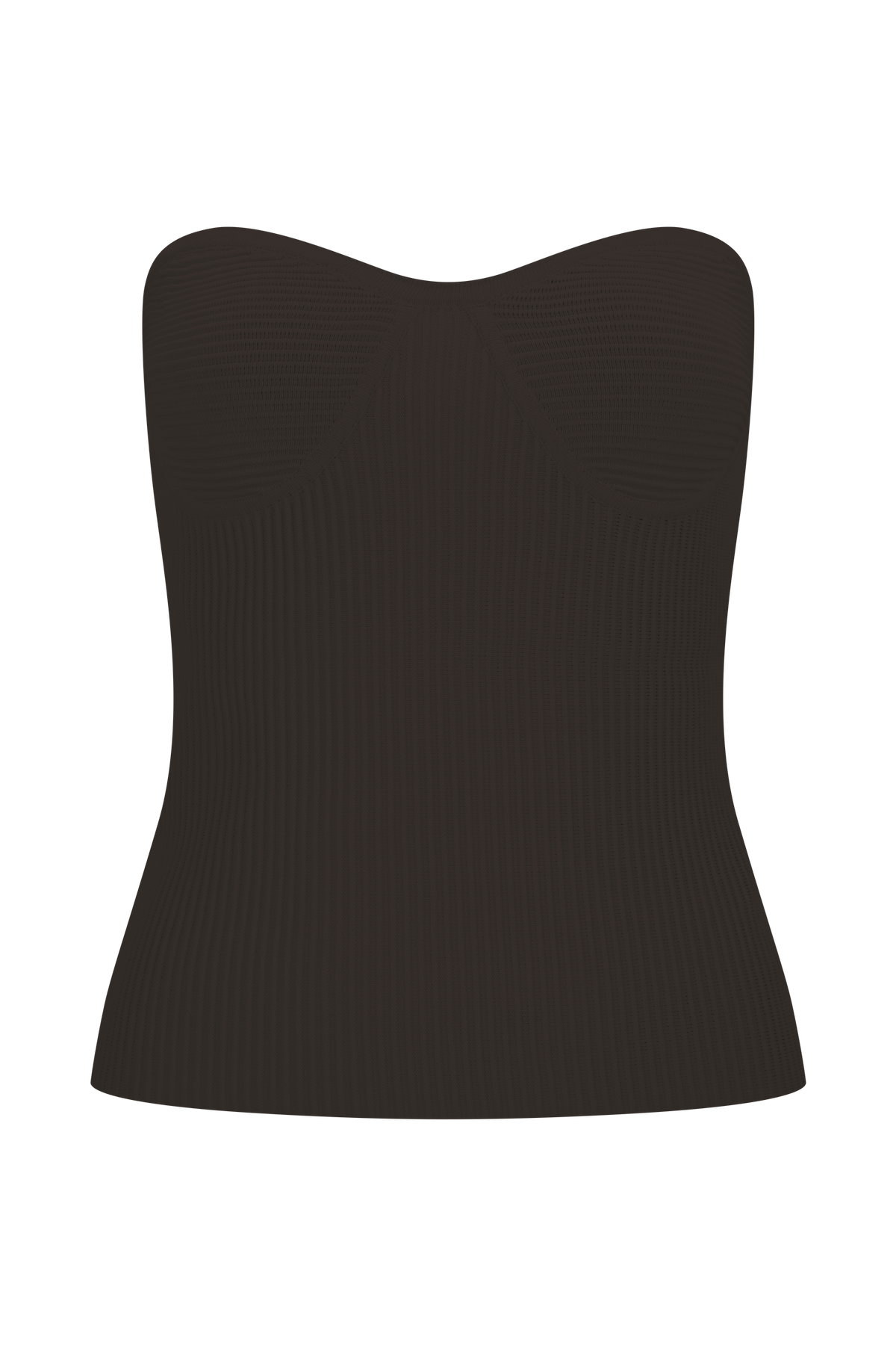 Elodie Strapless Cupped Knit Top - Chocolate #9