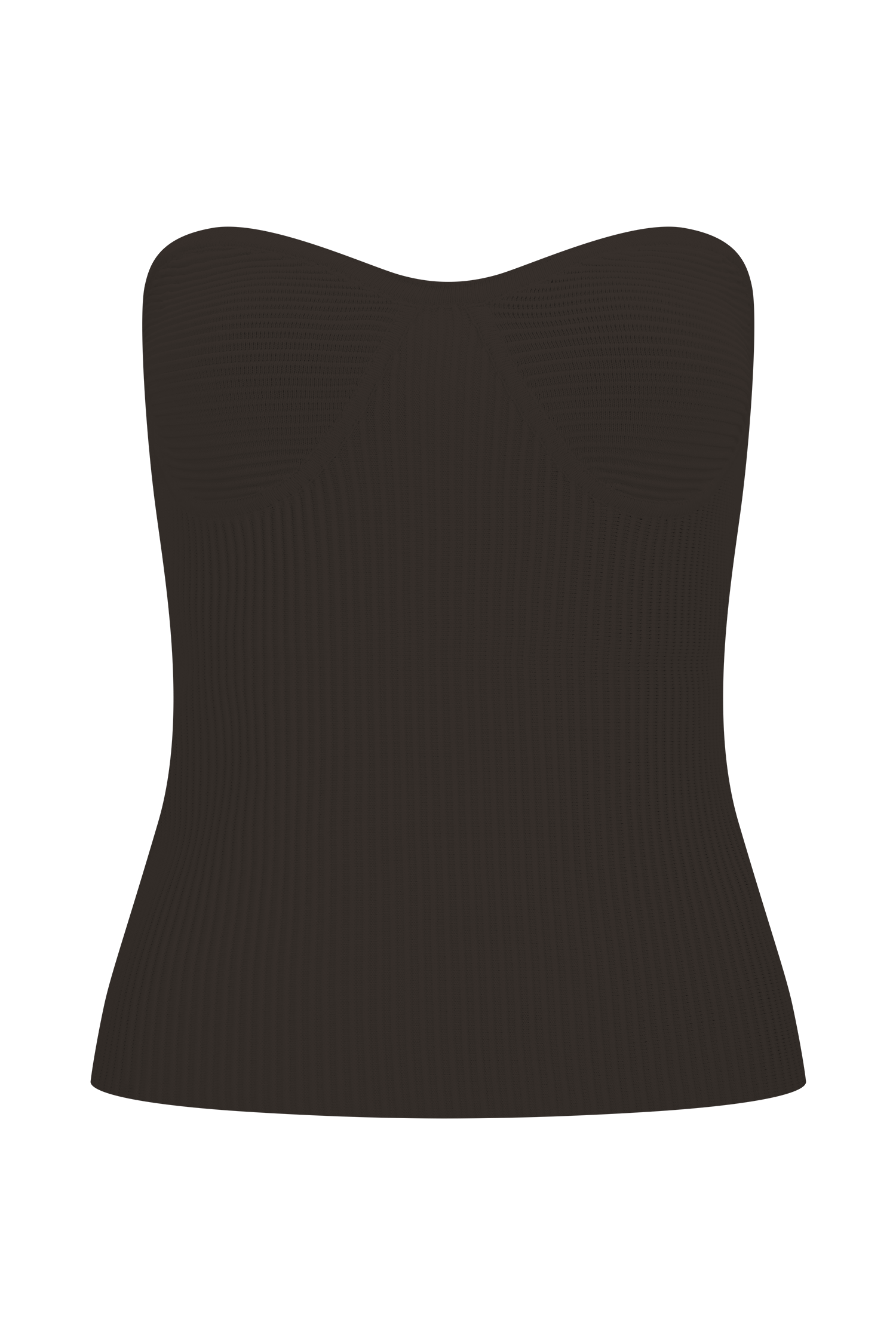 Elodie Strapless Cupped Knit Top - Chocolate #9