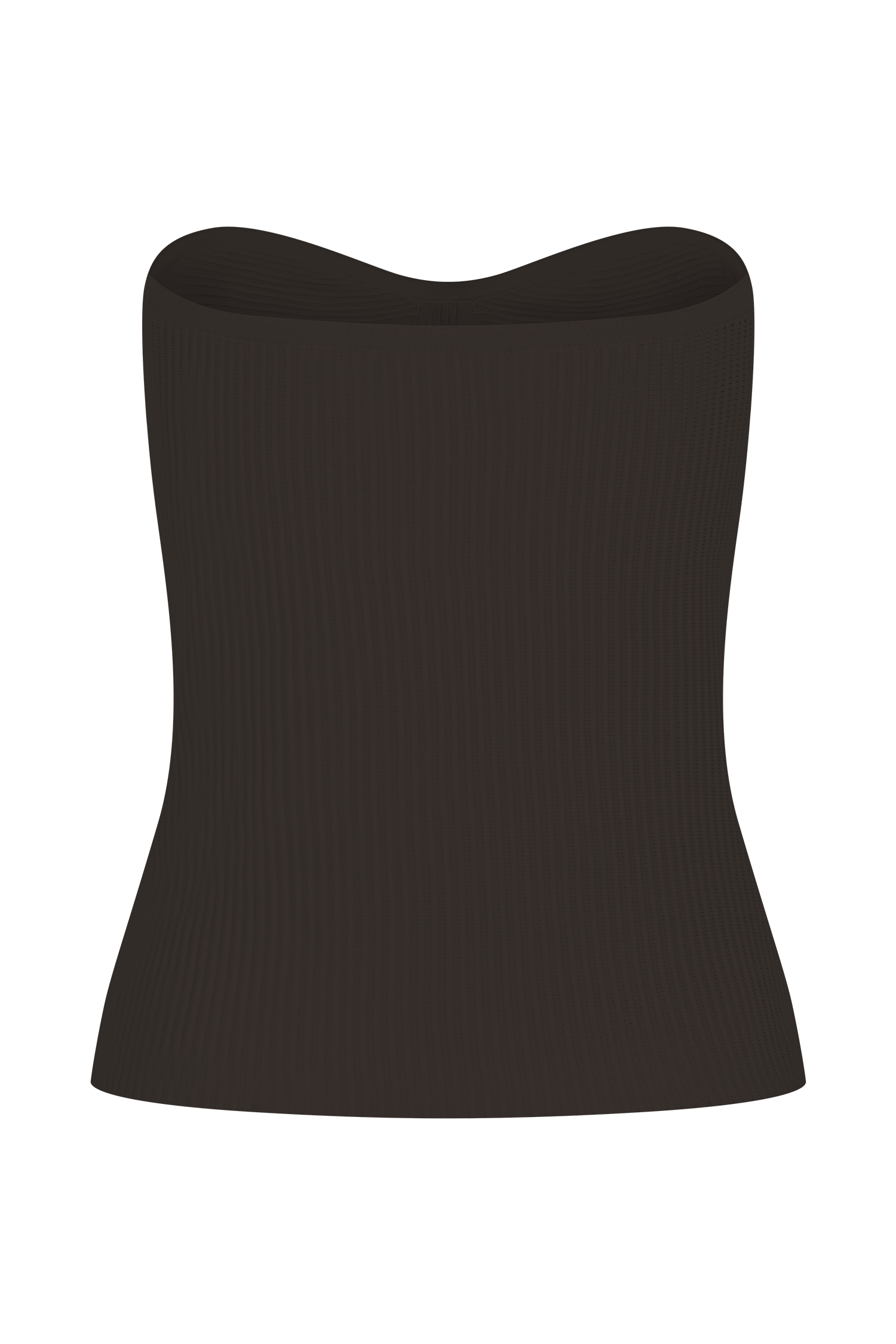 Elodie Strapless Cupped Knit Top - Chocolate #8