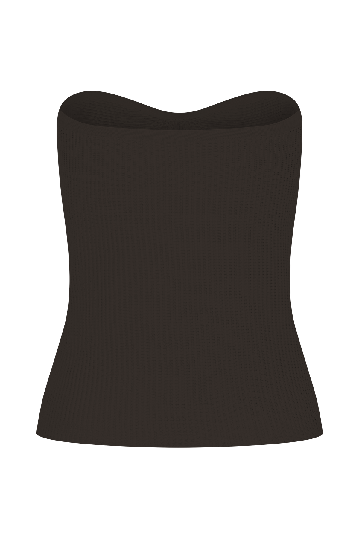 Elodie Strapless Cupped Knit Top - Chocolate #8