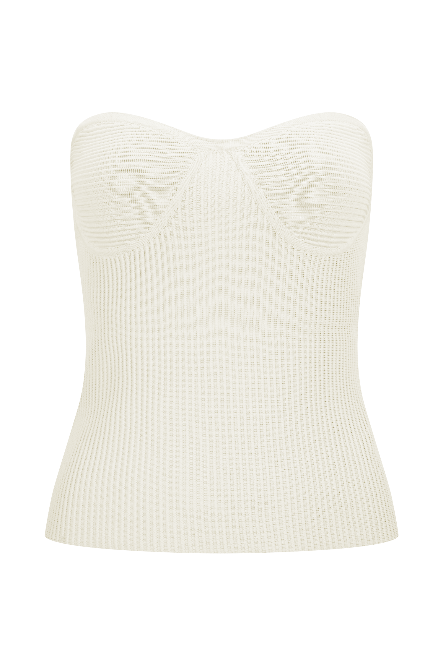 Elodie Strapless Cupped Knit Top - Ivory #7