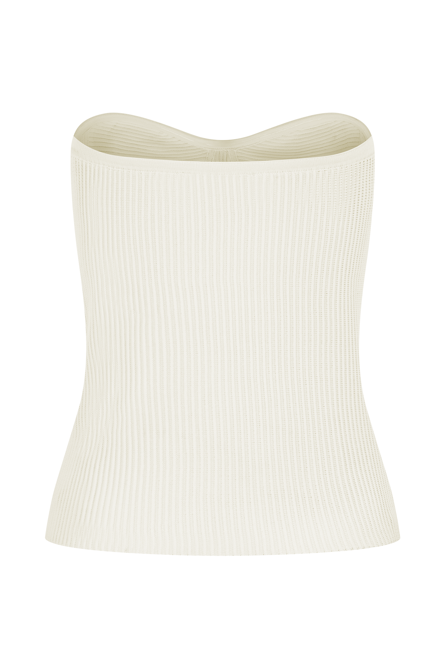 Elodie Strapless Cupped Knit Top - Ivory #6
