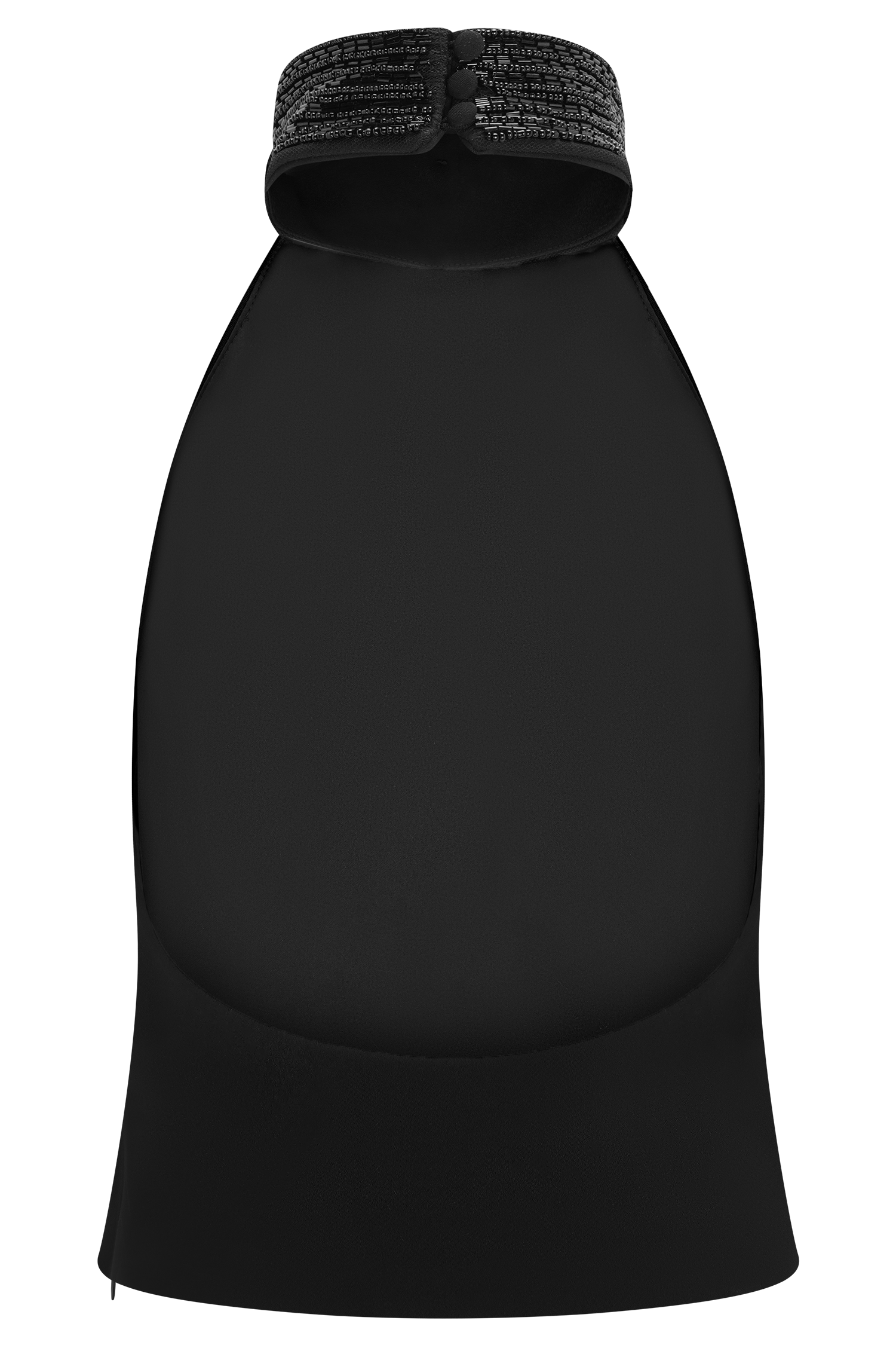 Emilia Beaded Neck Halter Top - Black #11