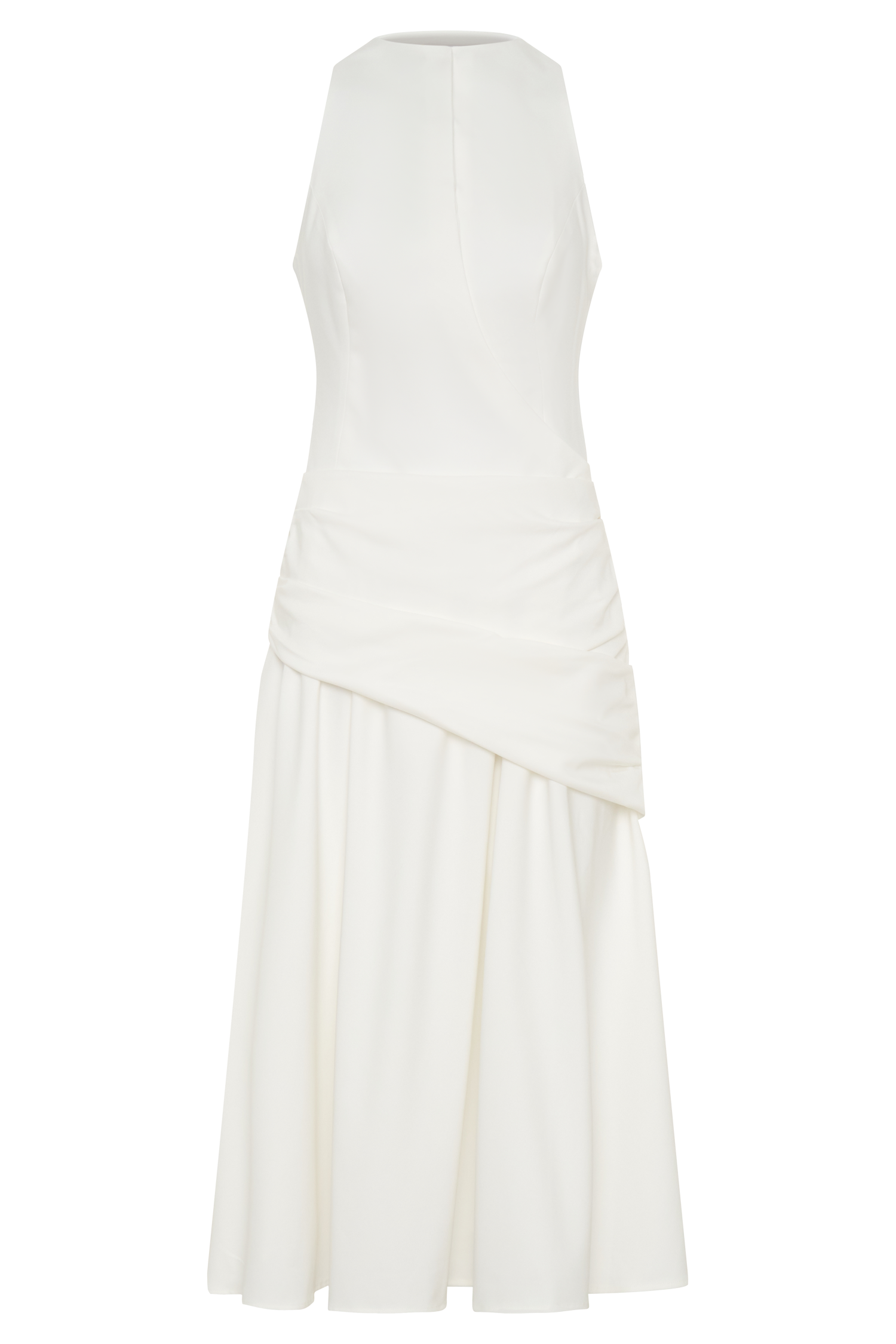 Emily Wrapped Waist Midi Dress - White #7