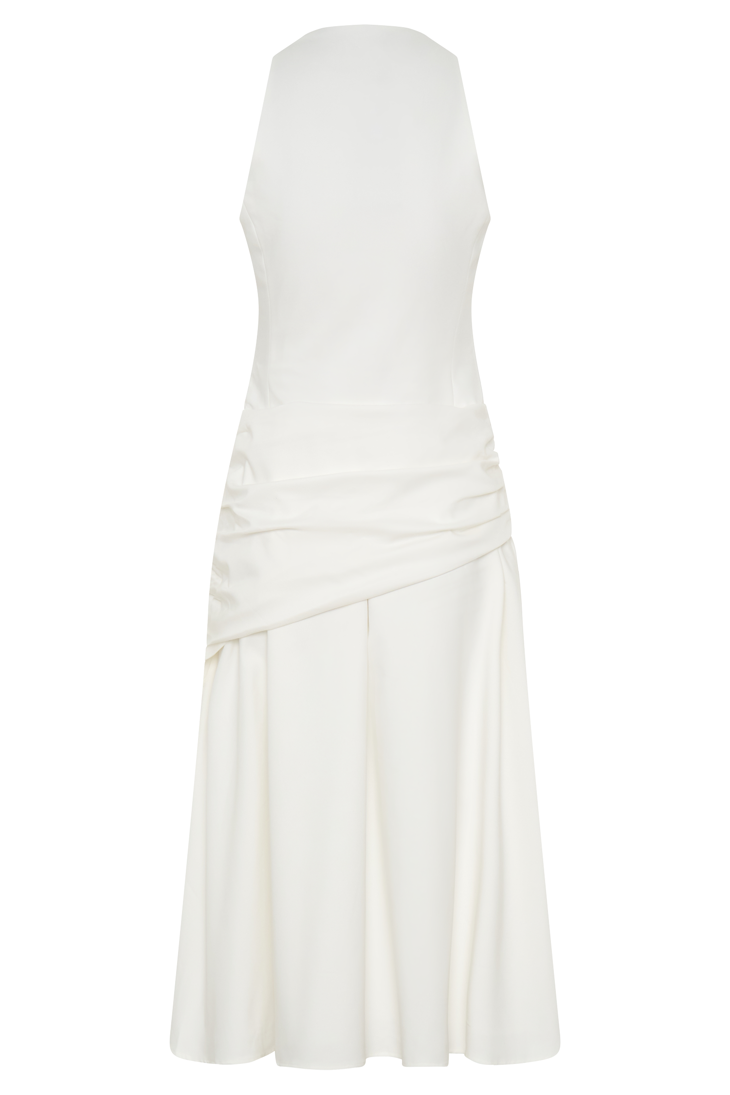 Emily Wrapped Waist Midi Dress - White #6