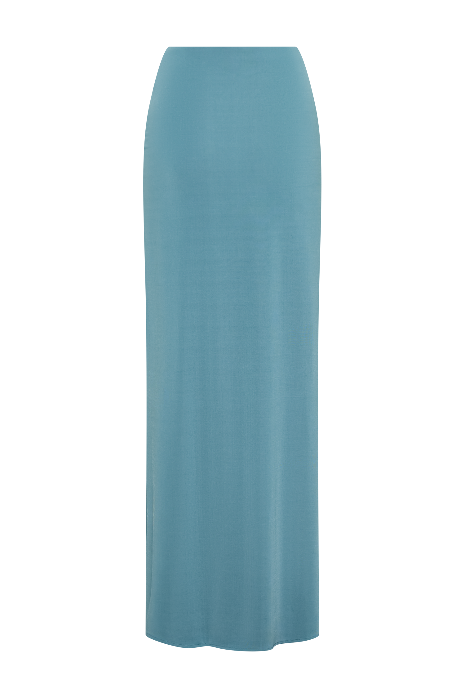 Erina Slinky Ruched Maxi Skirt With Hardware - Teal #6