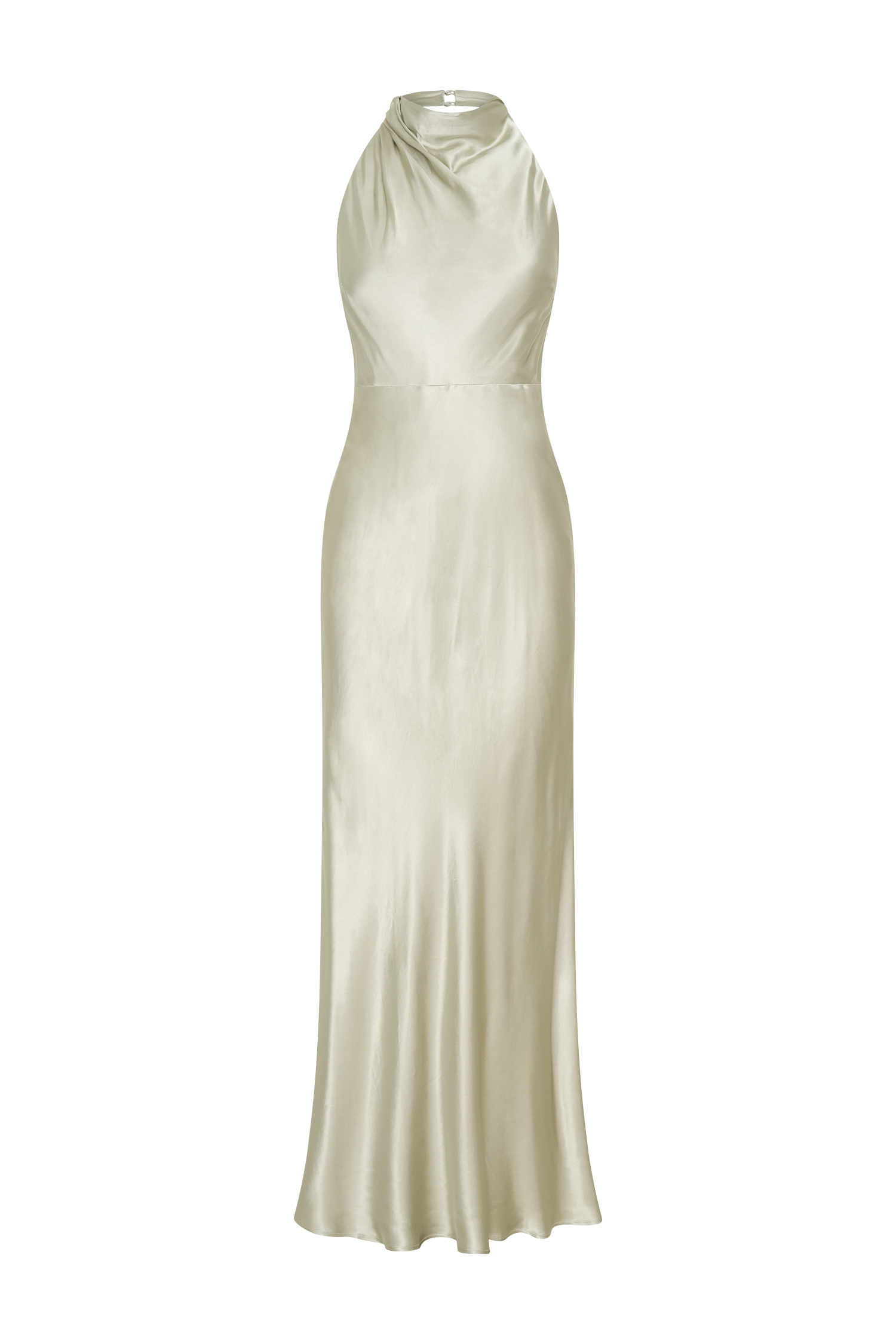 Esther Iridescent Satin Cowl Maxi Dress - Sage #9