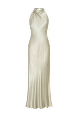 Esther Iridescent Satin Cowl Maxi Dress - Sage