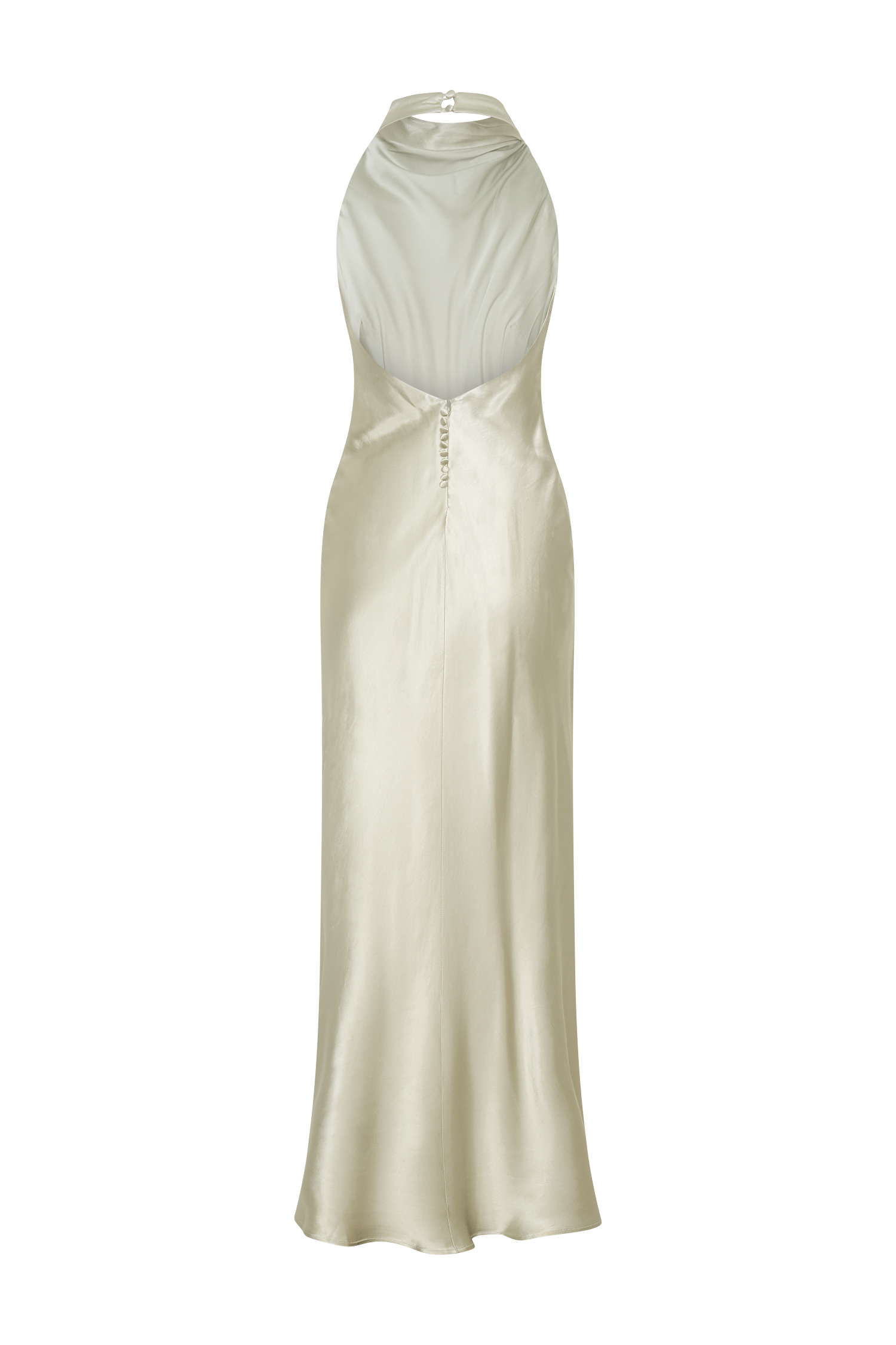 Esther Iridescent Satin Cowl Maxi Dress - Sage #9