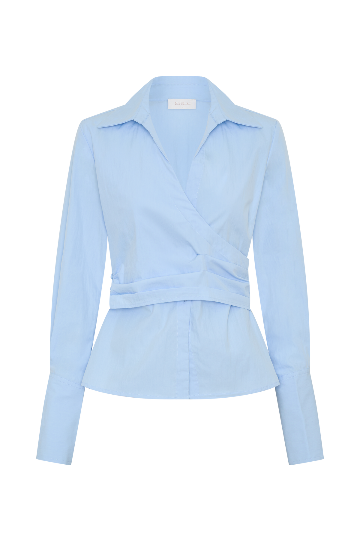 Eugenia Wrap Cotton Shirt - Blue #9