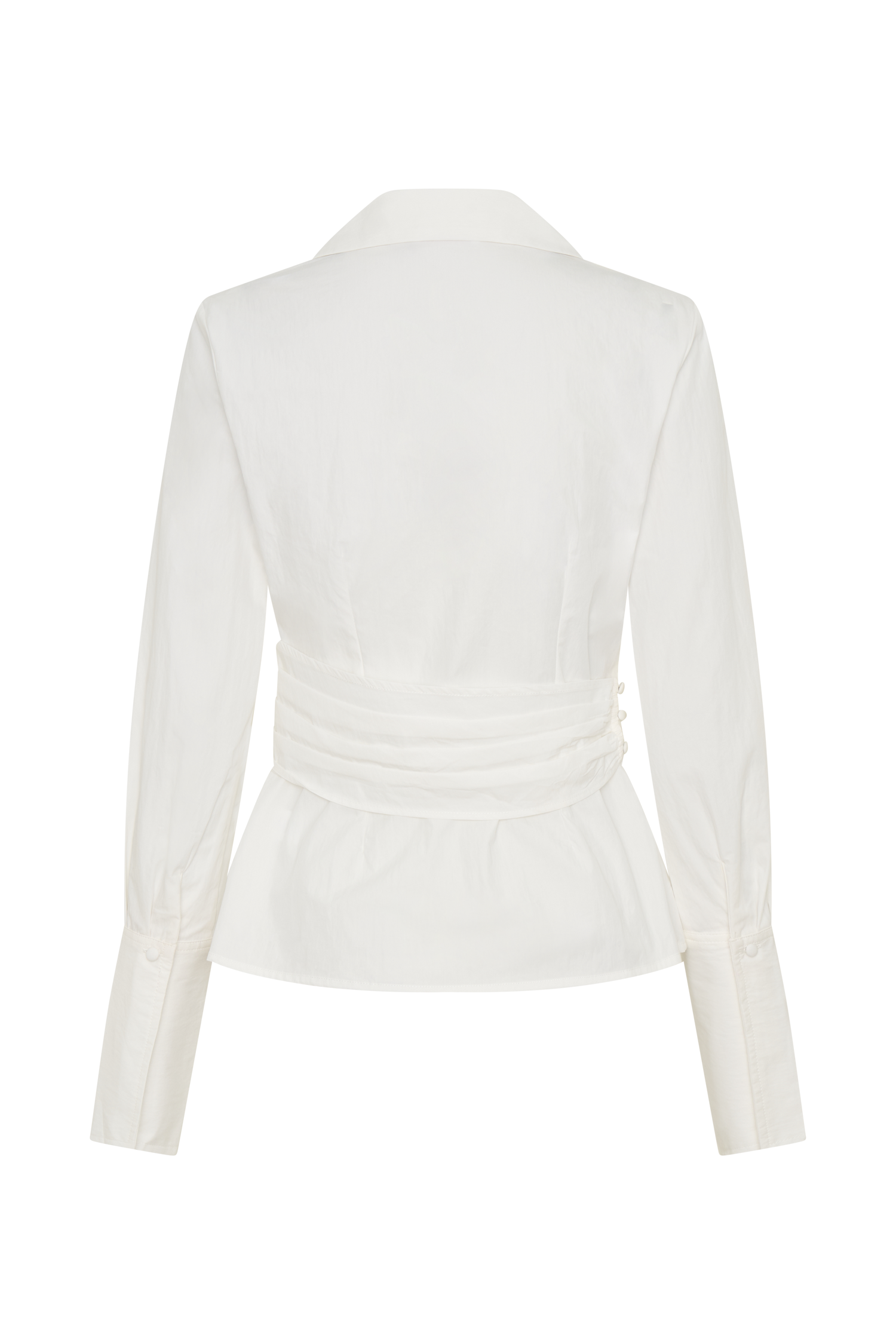 Eugenia Wrap Cotton Shirt - White #8