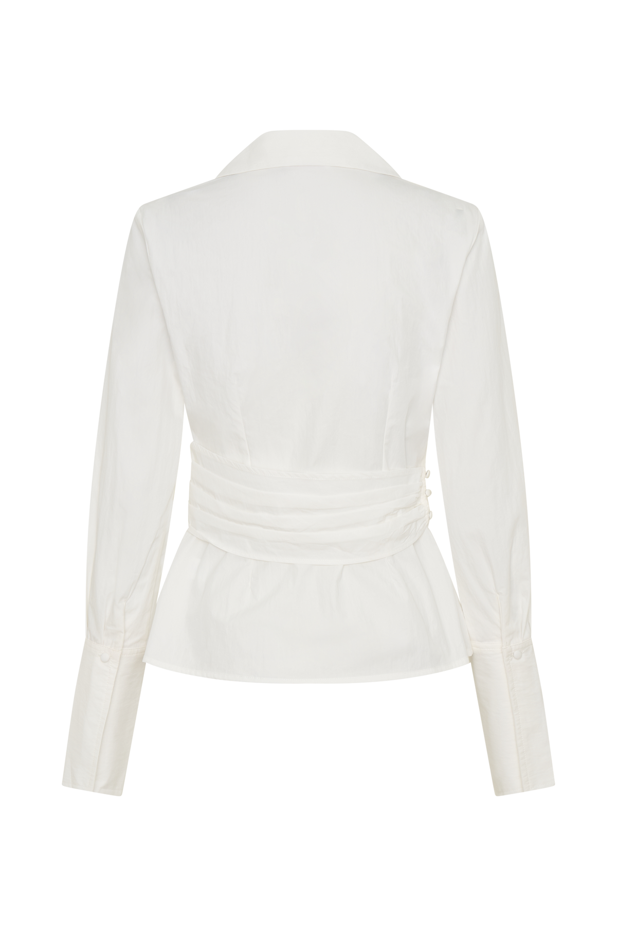 Eugenia Wrap Cotton Shirt - White #8