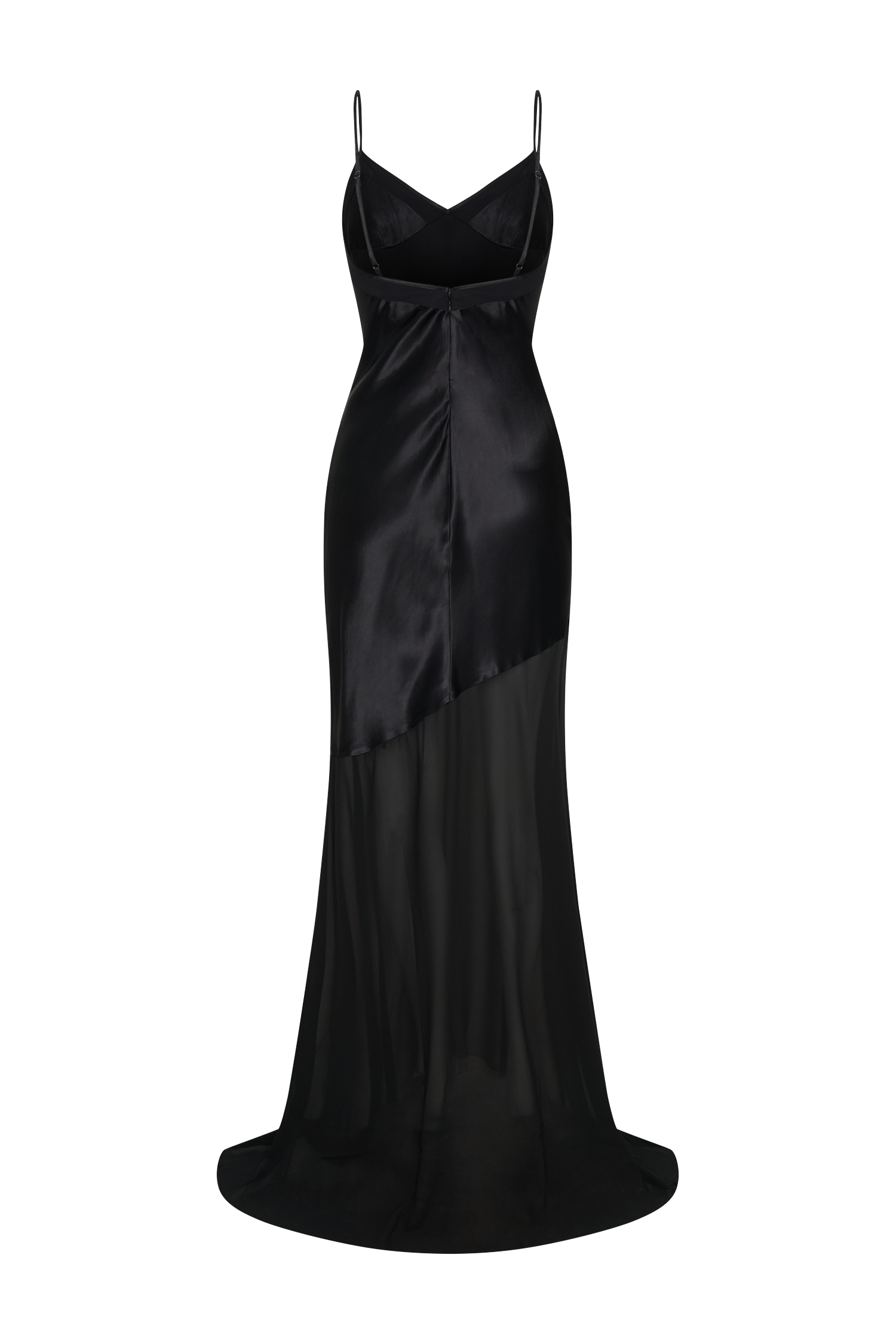 Evelyn Iridescent Satin Maxi Dress - Black #6
