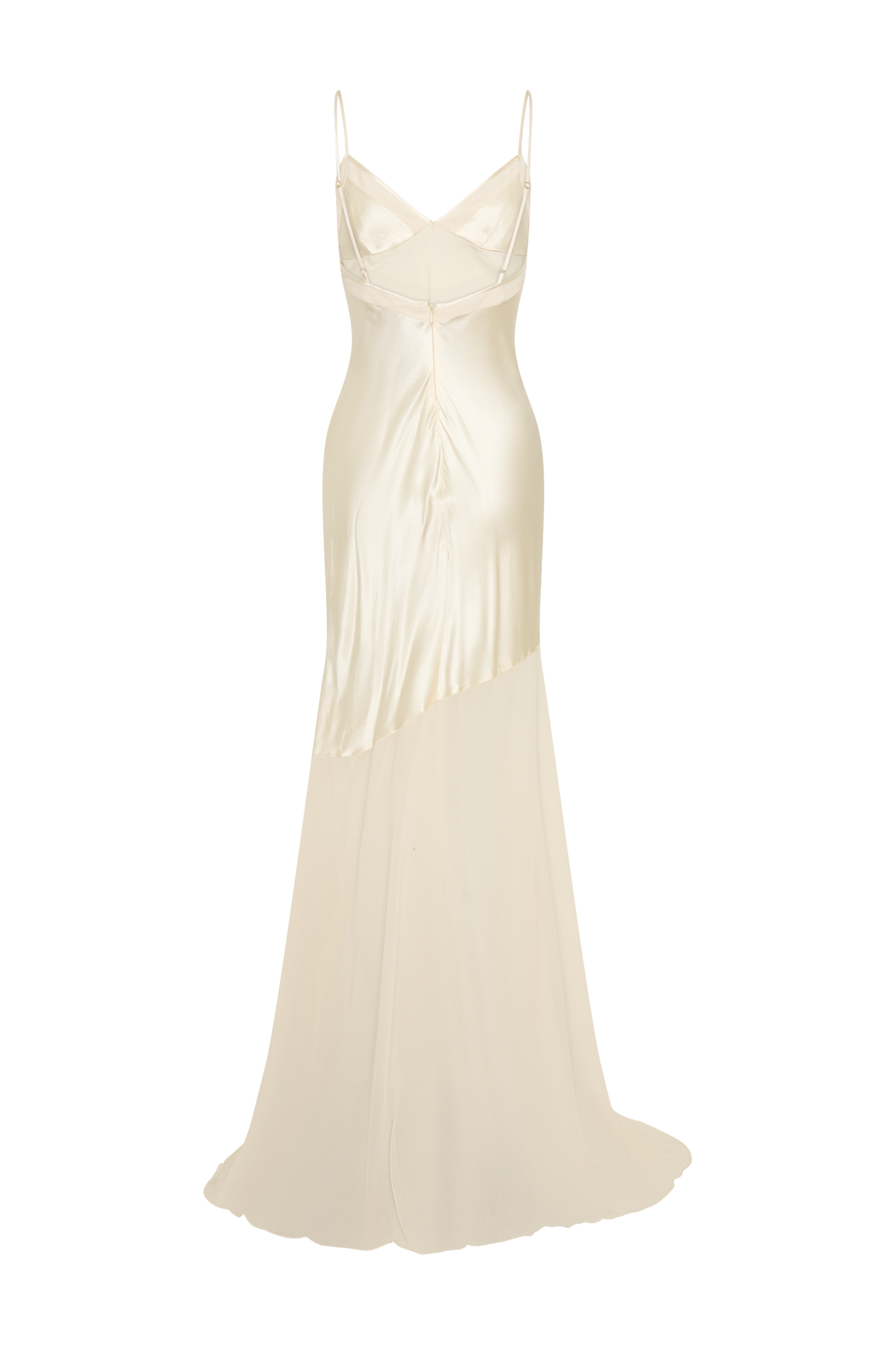 Evelyn Iridescent Satin Maxi Dress - Lemon Sorbet